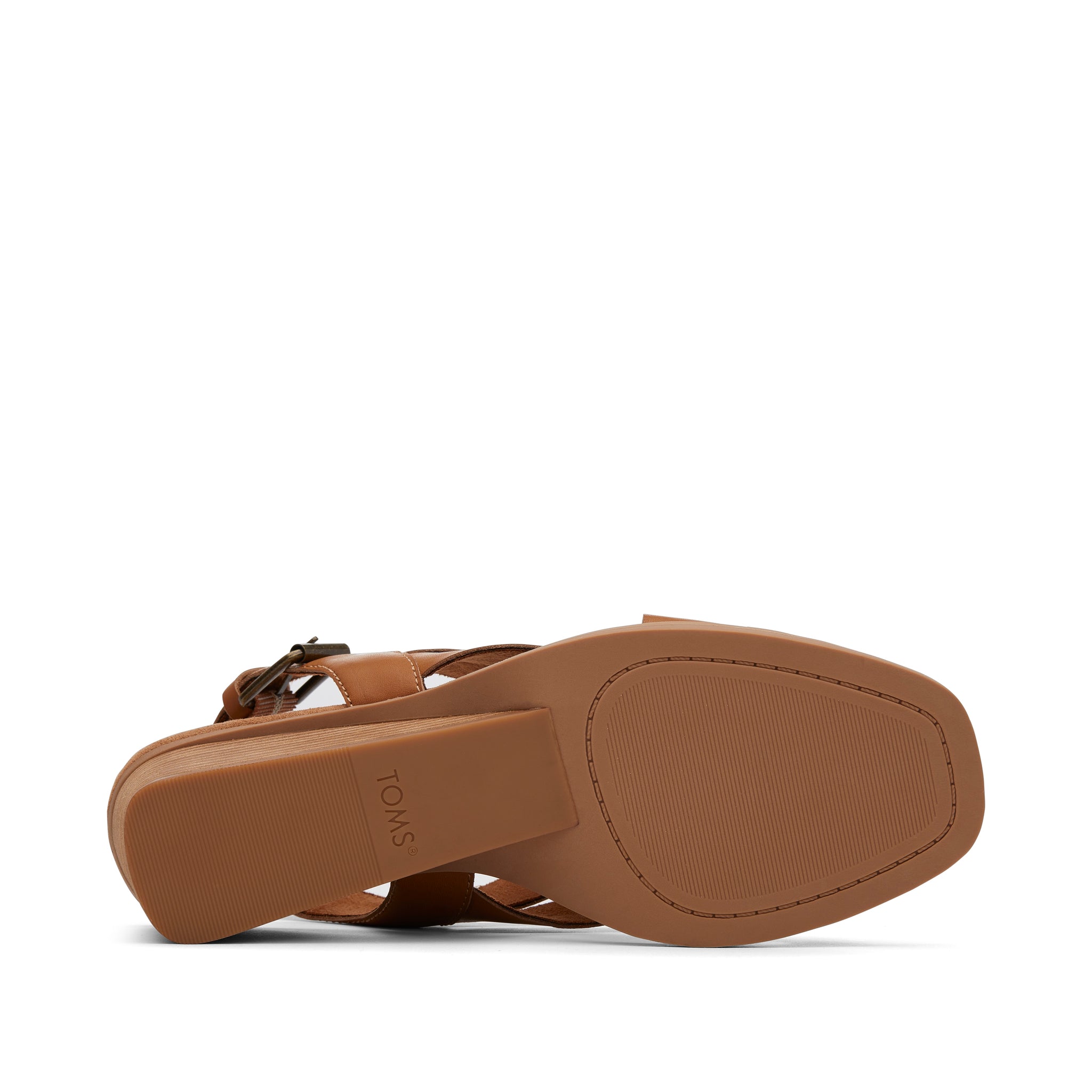 Gracie Tan Leather Wedge Sandal Bottom Sole View