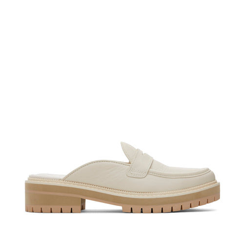 Cara Mule Light Sand Leather Loafer Side View