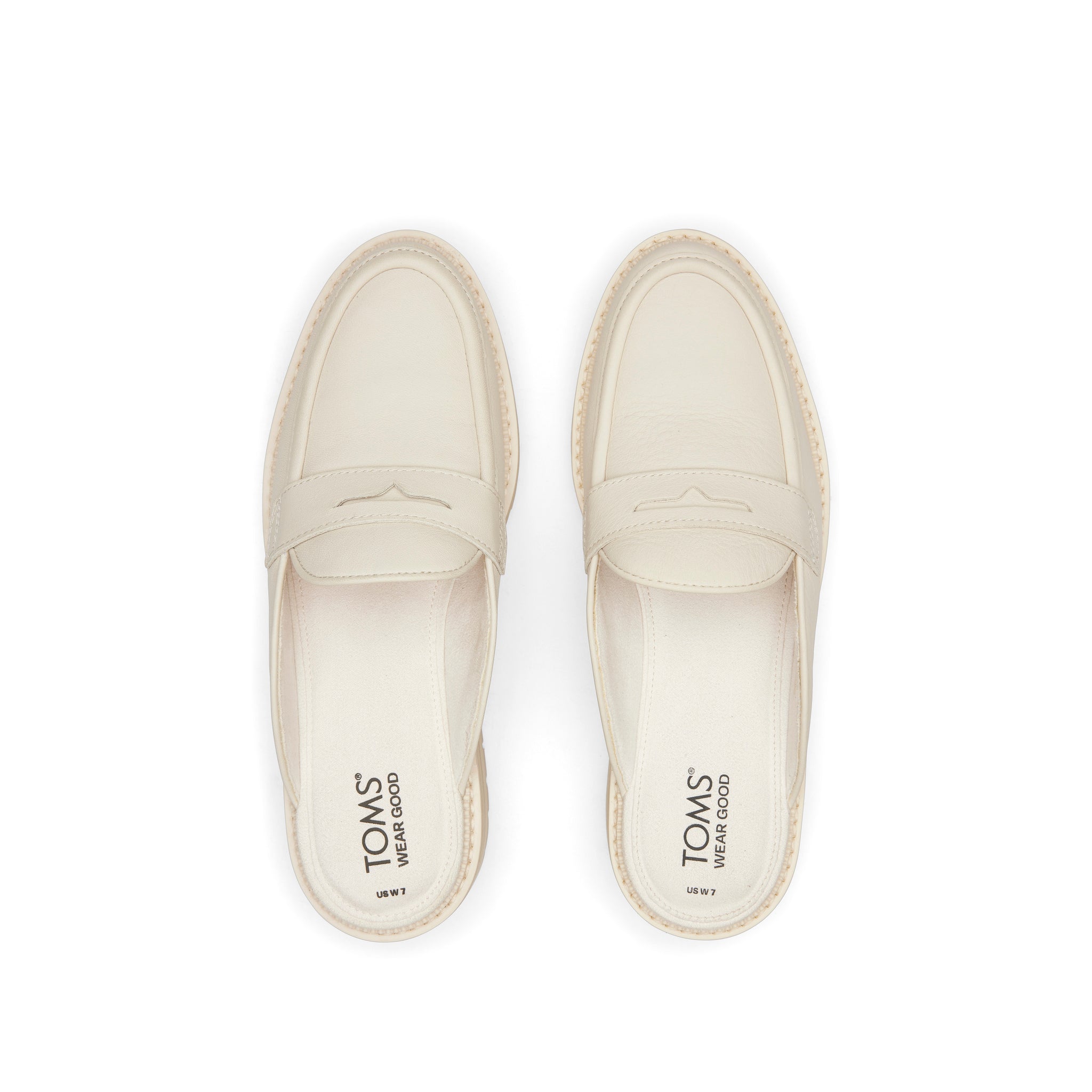 Cara Mule Light Sand Leather Loafer Top View