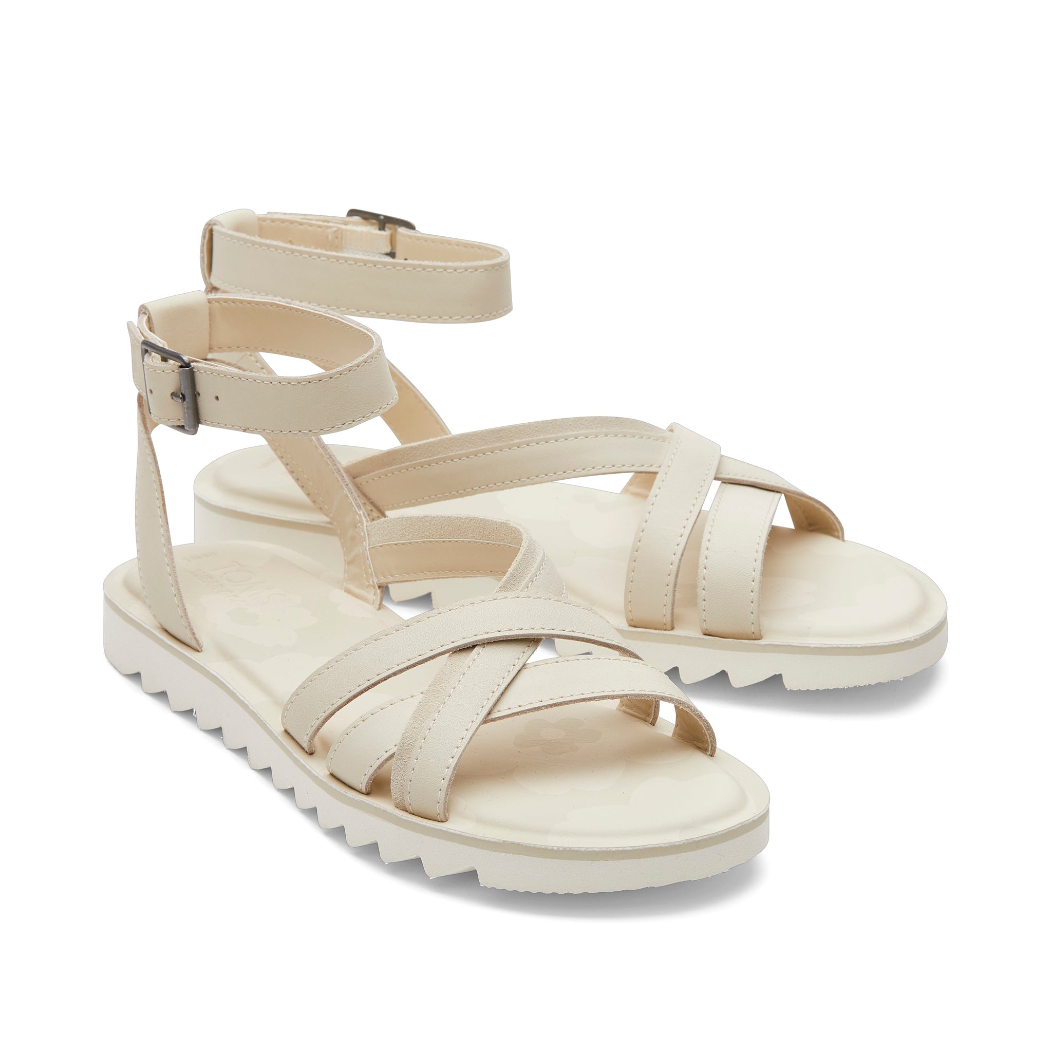Rory Cream Leather Sandal Front View