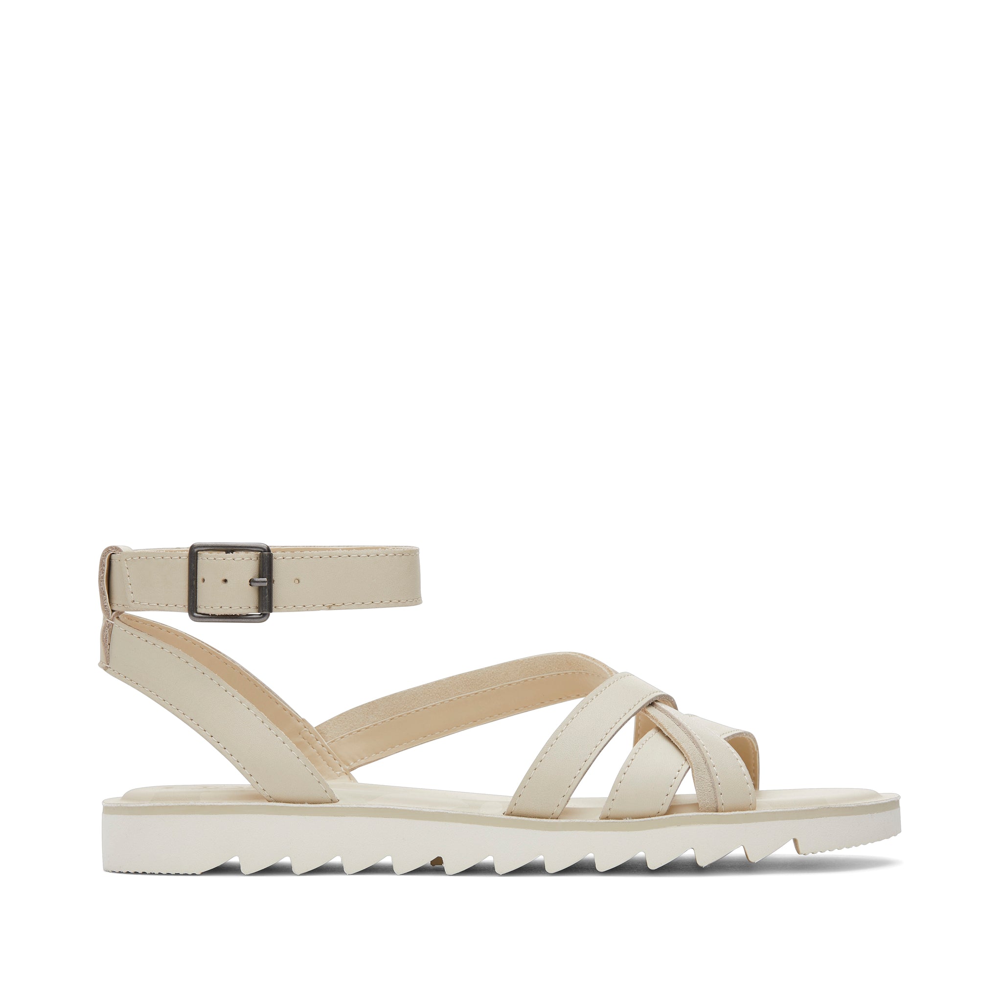 Rory Cream Leather Sandal Side View