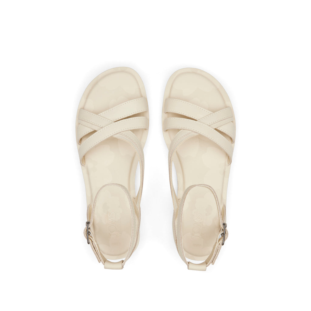 Rory Cream Leather Sandal Top View