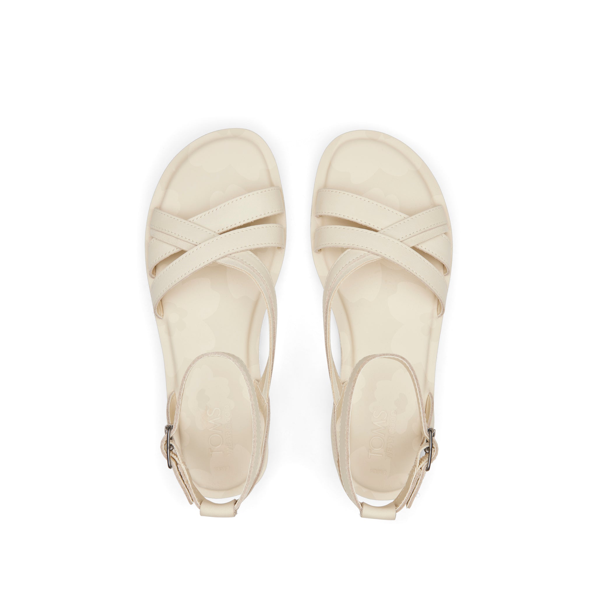 Rory Cream Leather Sandal Top View