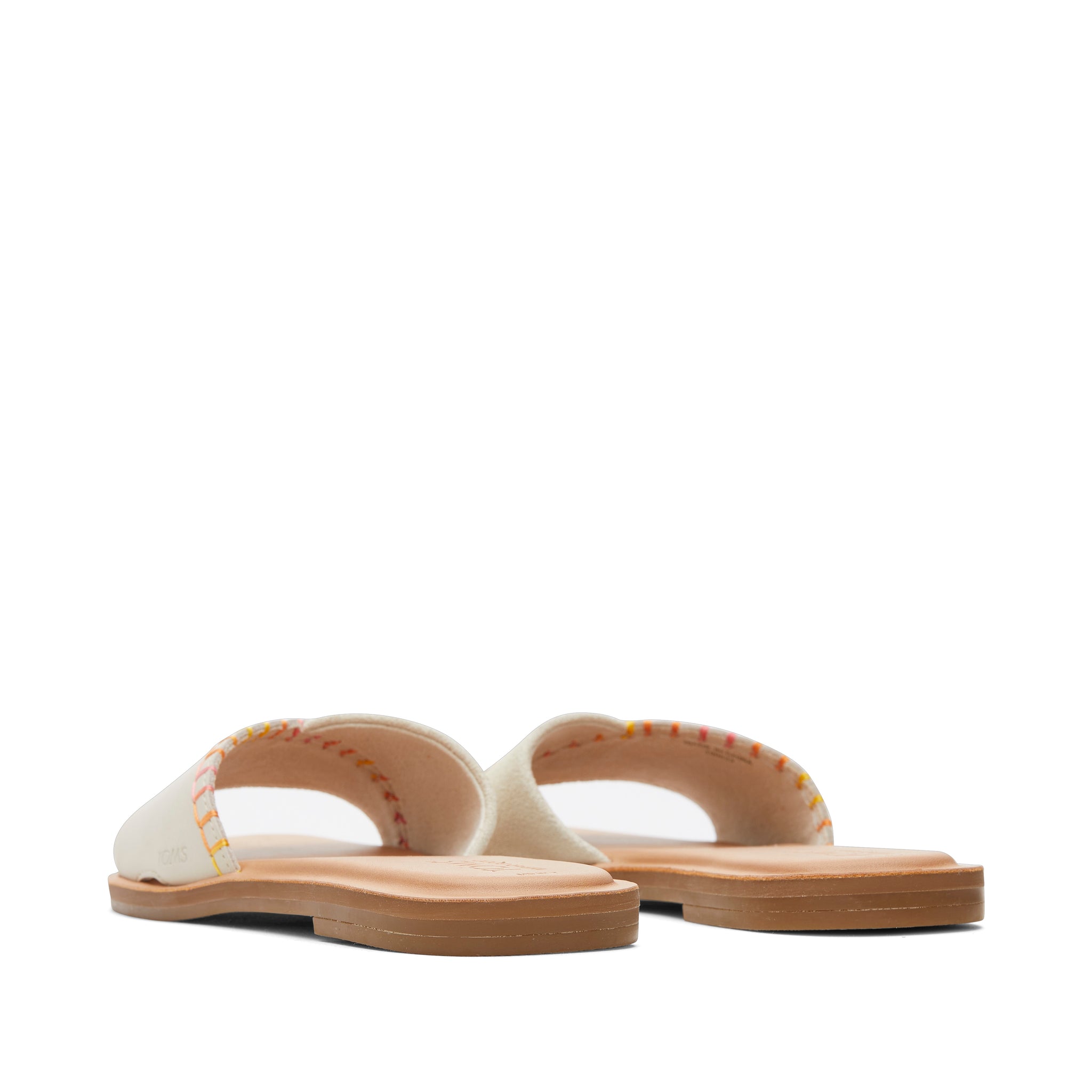 Shea Cream Leather Slide Sandal Back View