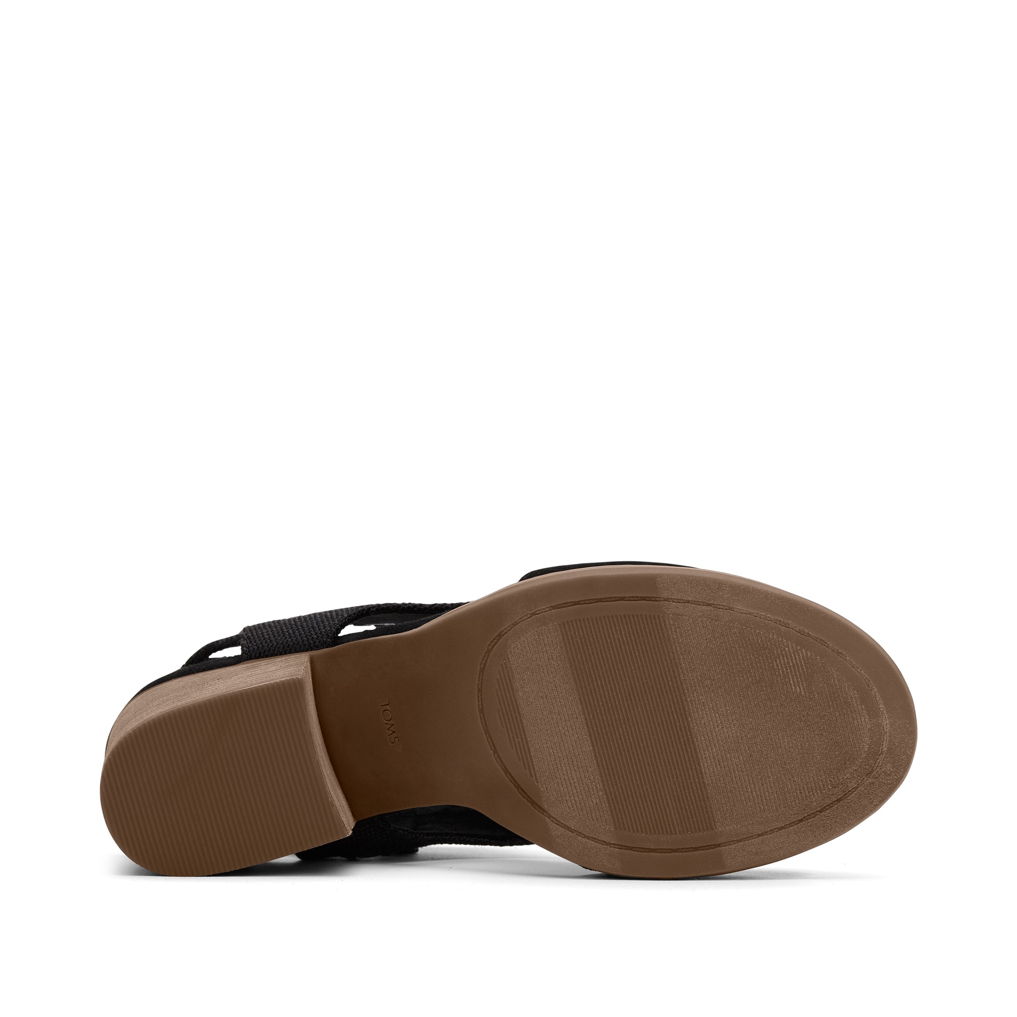 Eliana Black Suede Heeled Sandal Bottom Sole View