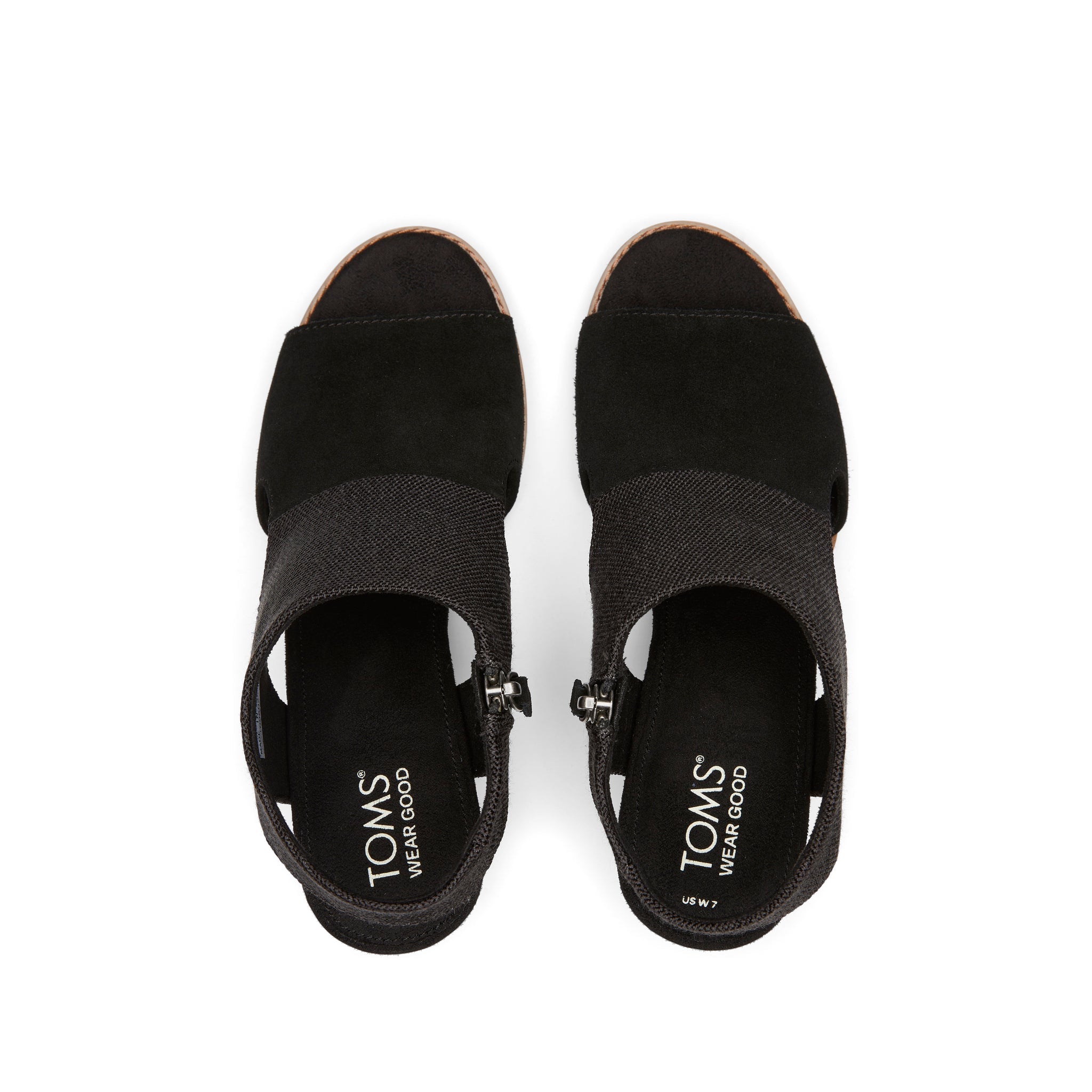 Eliana Black Suede Heeled Sandal Top View