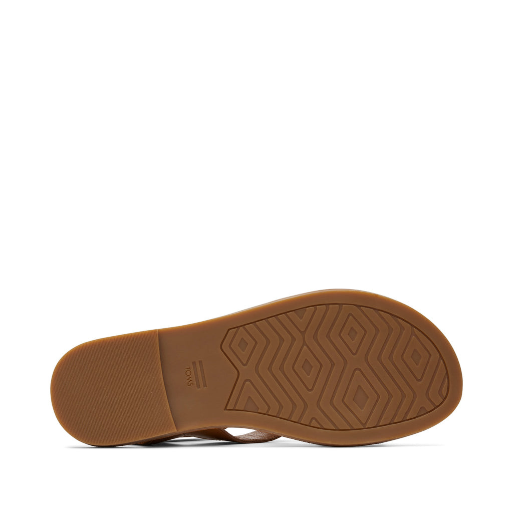 Sloane Tan Leather Strappy Sandal Bottom Sole View