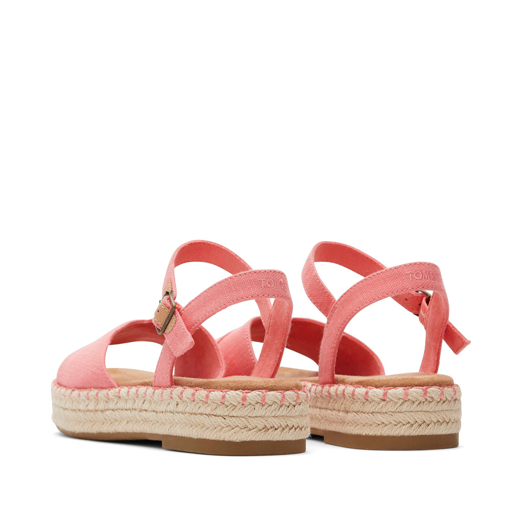 Abby Pink Flatform Espadrille Sandal Back View