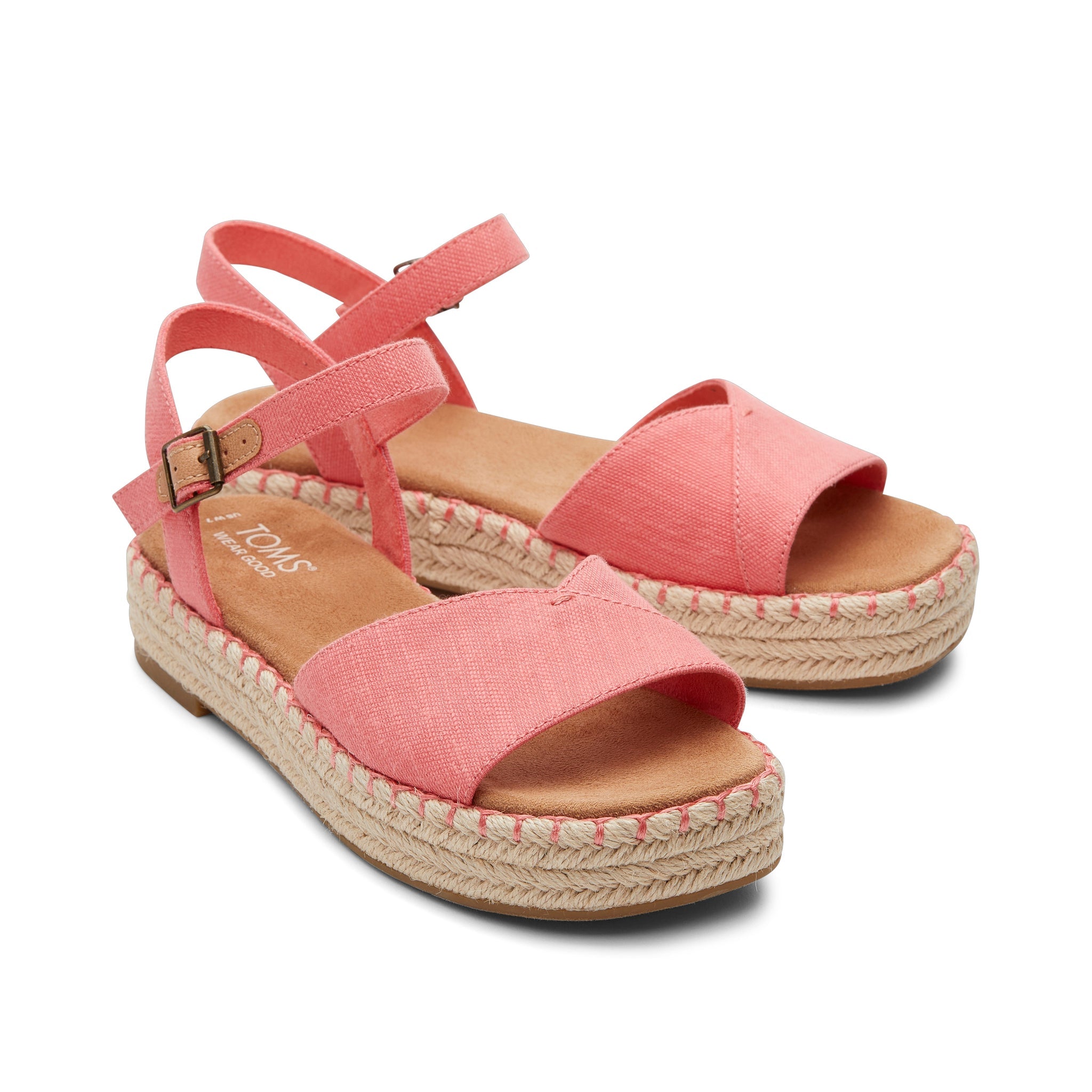 Abby Pink Flatform Espadrille Sandal Front View