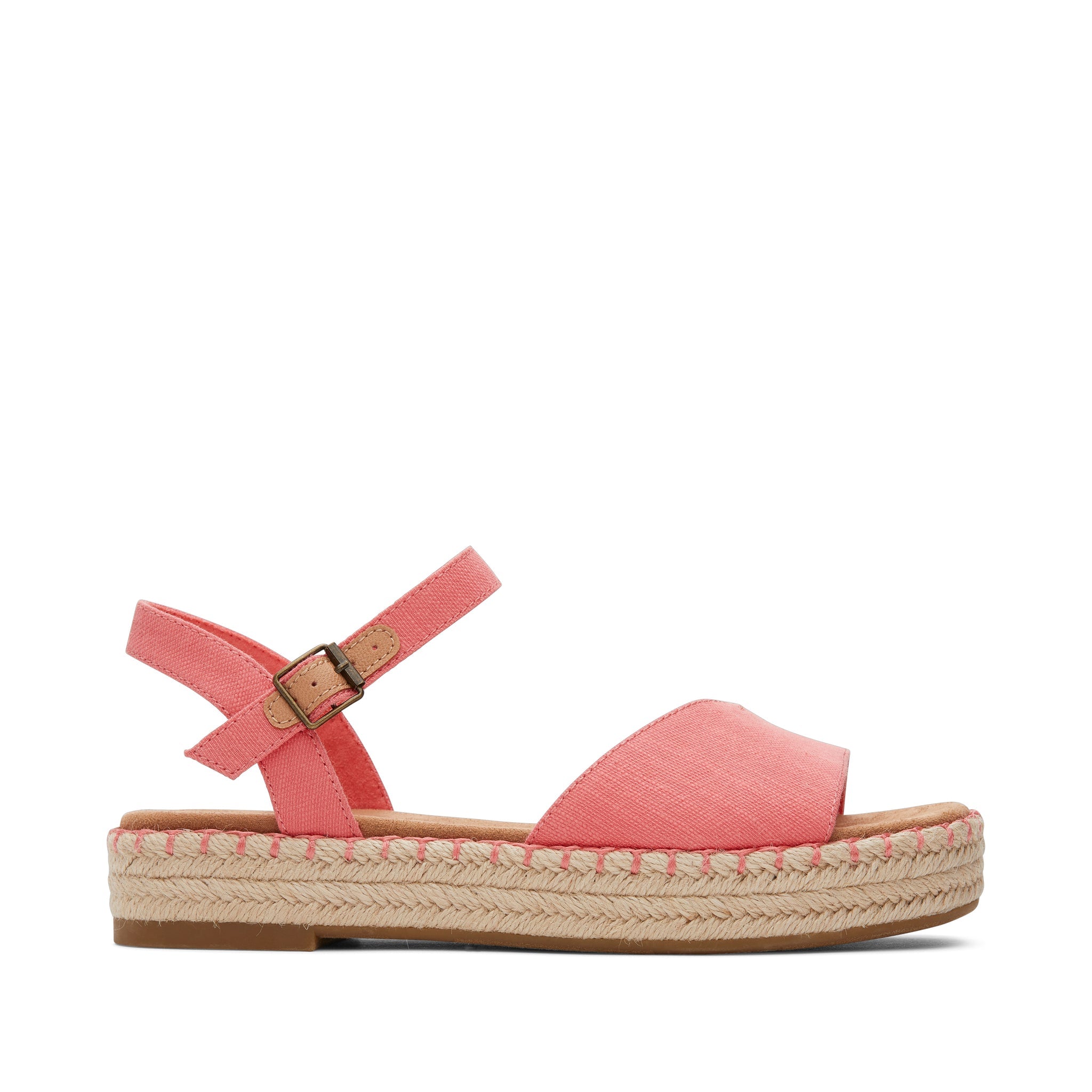 Abby Pink Flatform Espadrille Sandal Side View