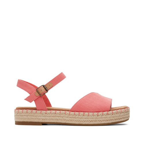 Abby Pink Flatform Espadrille Sandal Side View