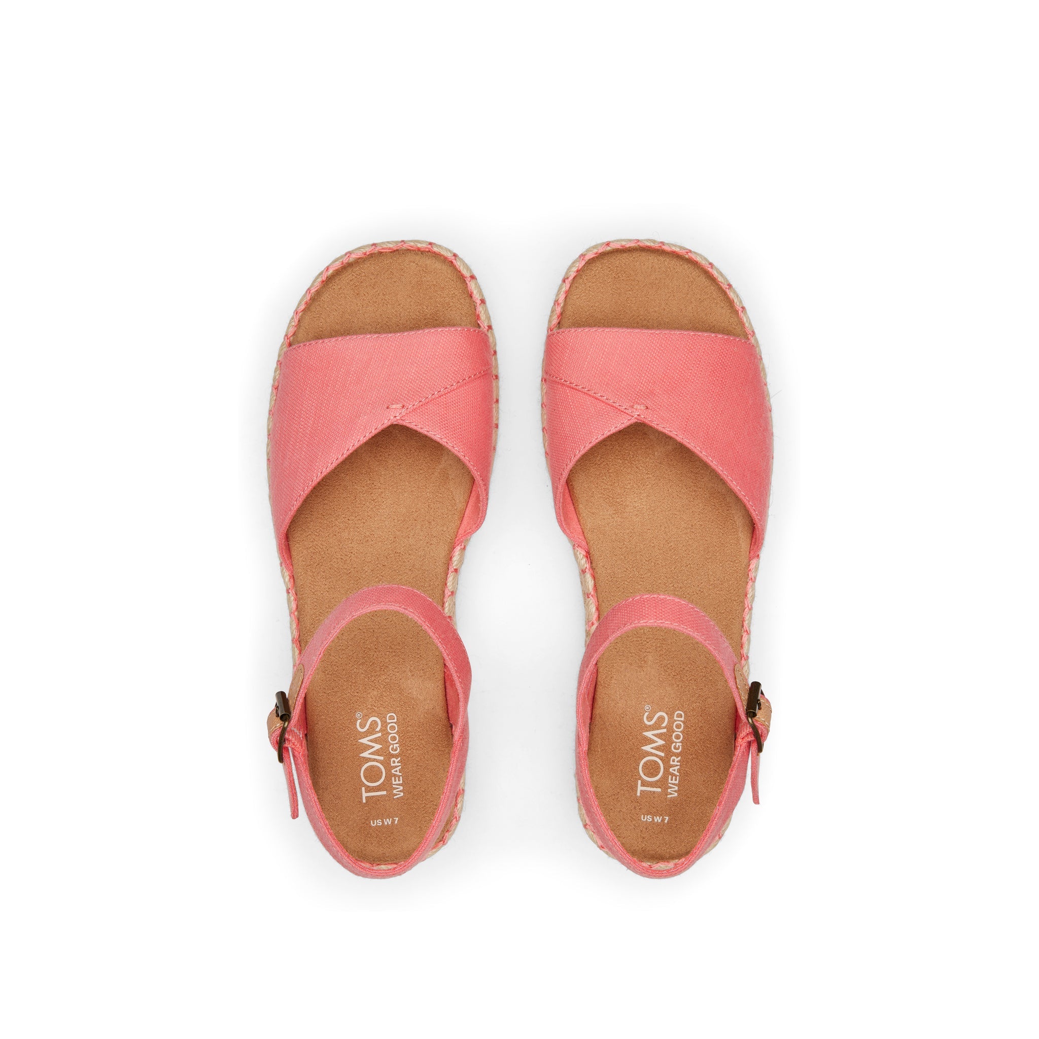 Abby Pink Flatform Espadrille Sandal Top View