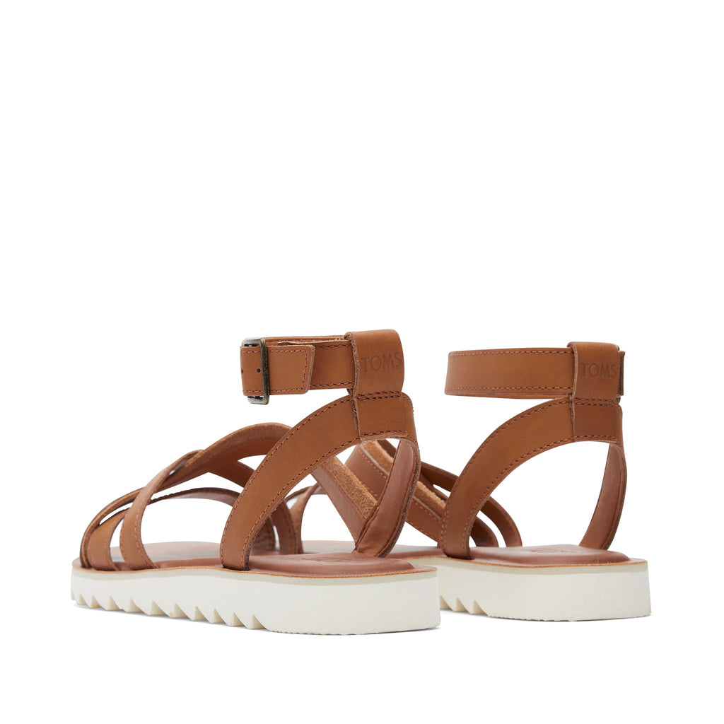 Rory Tan Leather Sandal Back View
