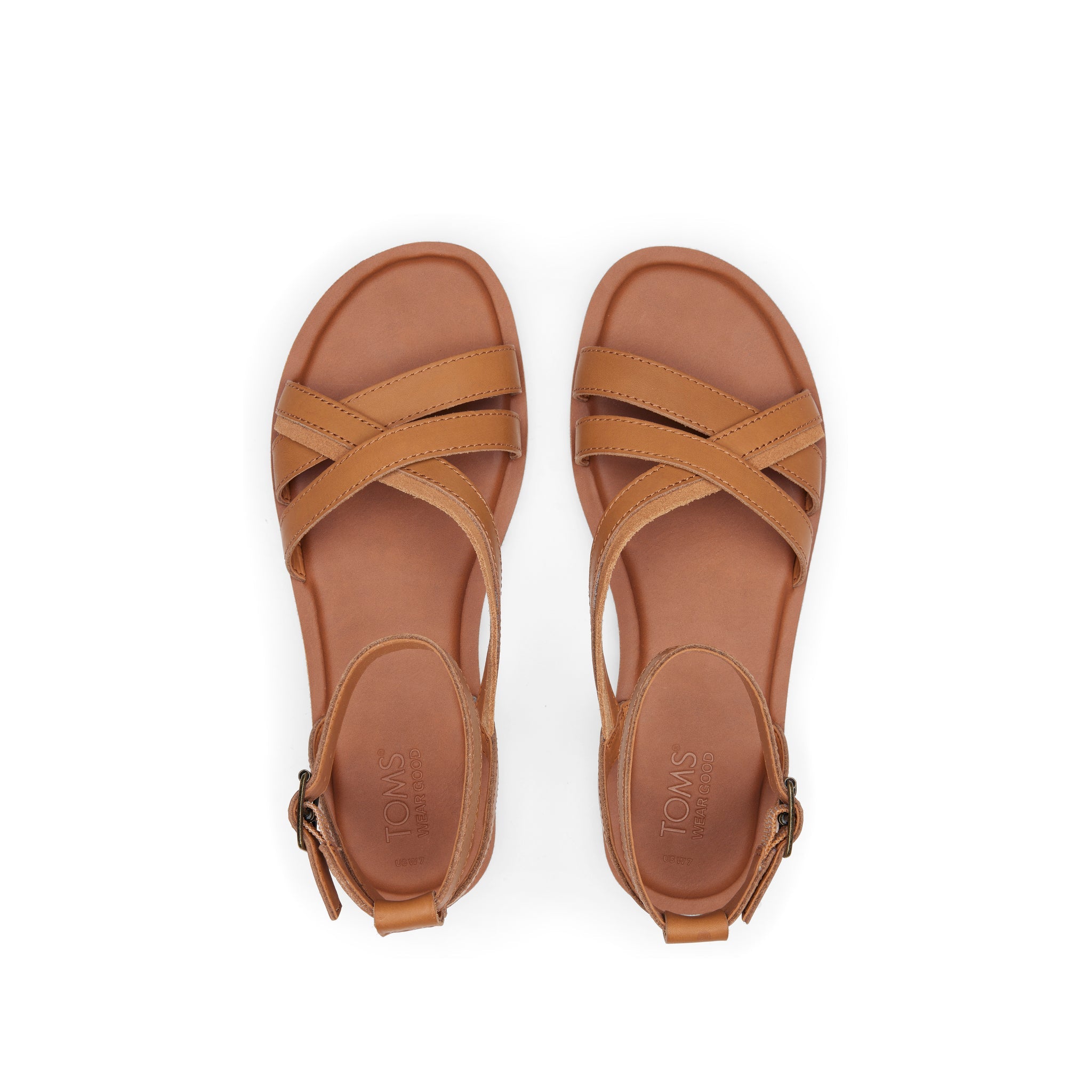 Rory Tan Leather Sandal Top View