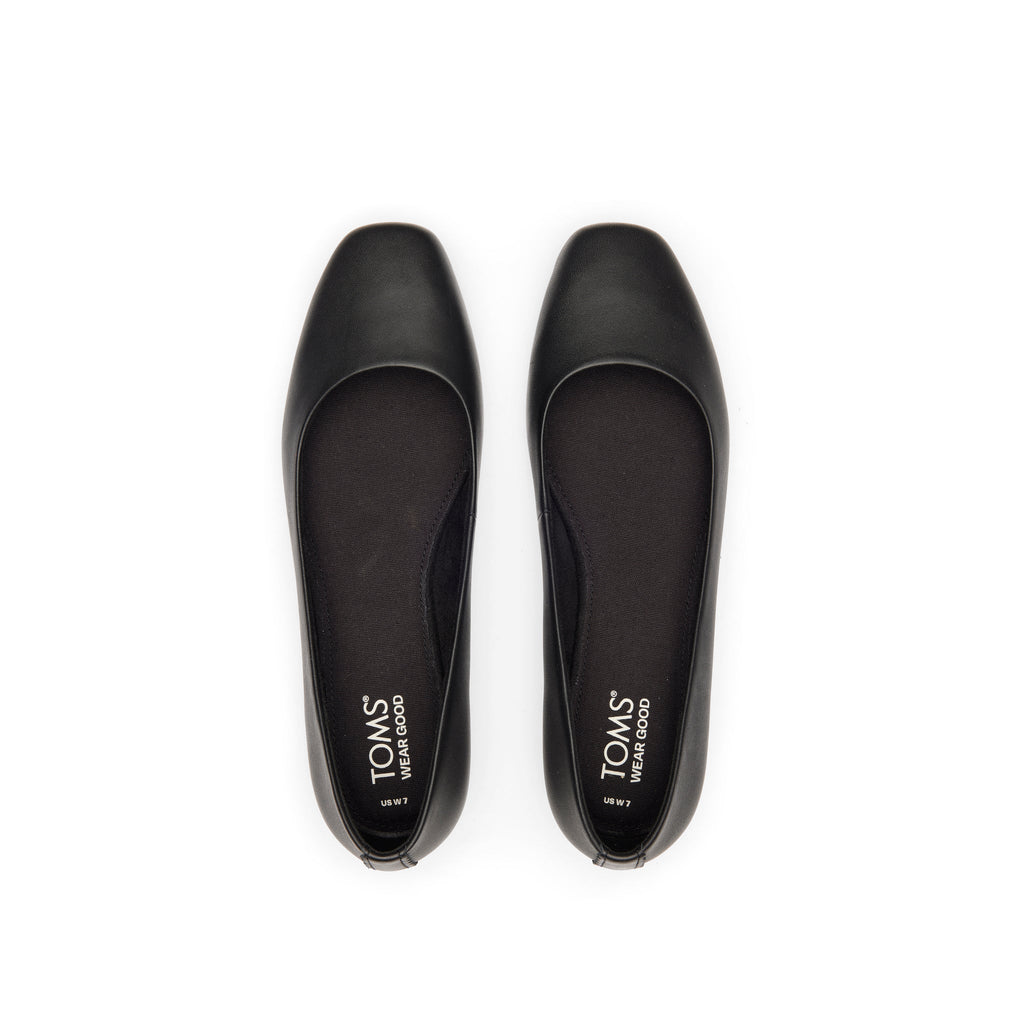 Briella Black Leather Flat Top View