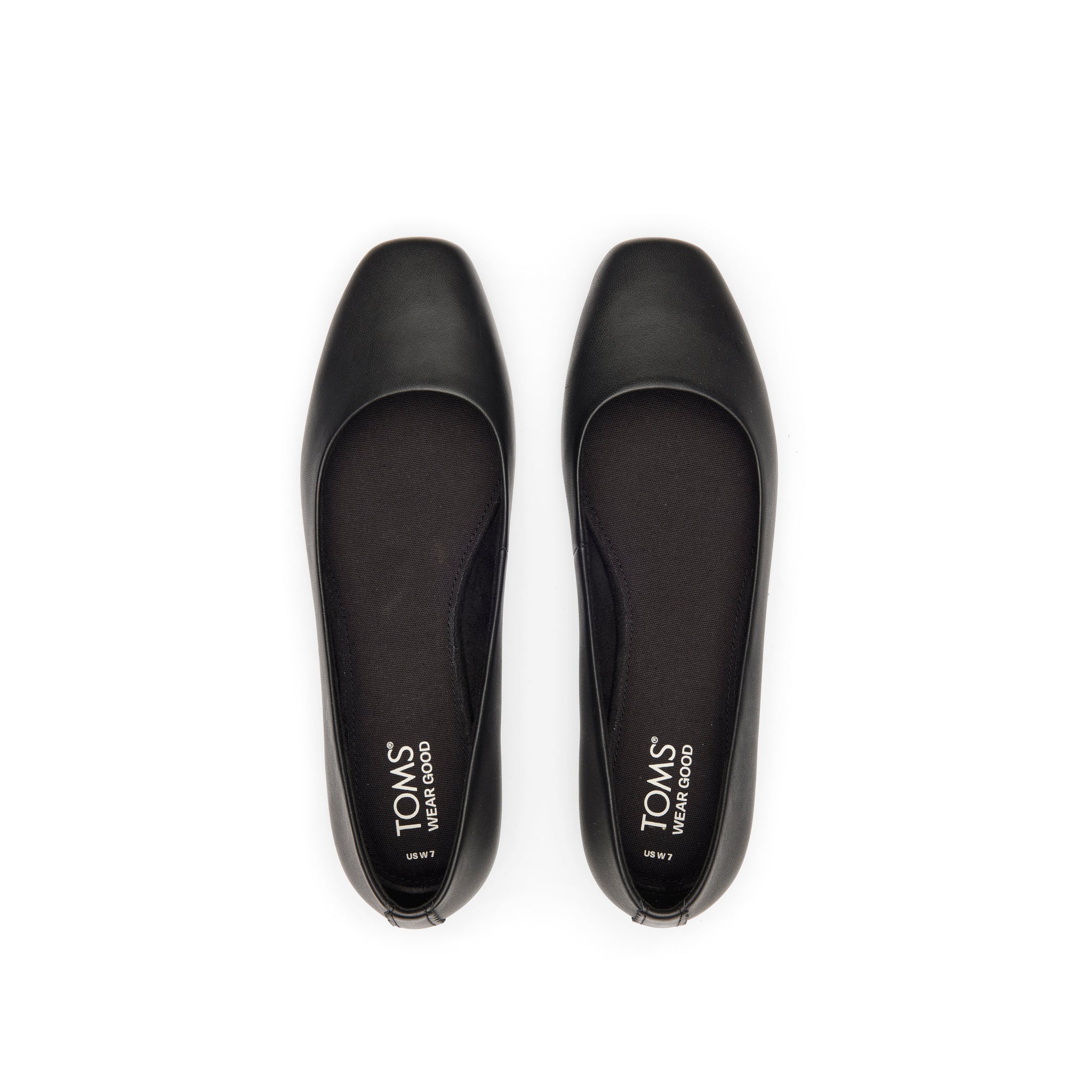 Briella Black Leather Flat Top View
