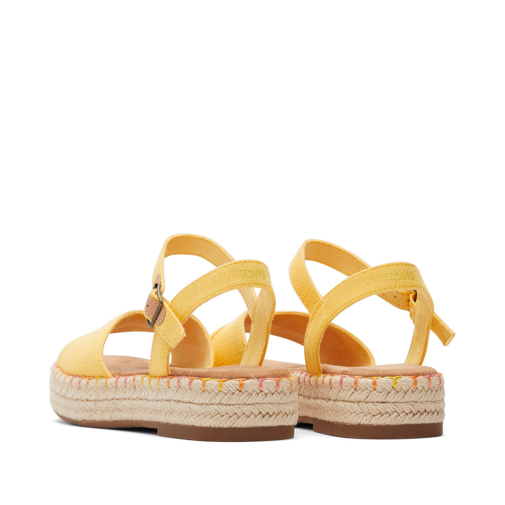 Abby Yellow Flatform Espadrille Sandal Back View