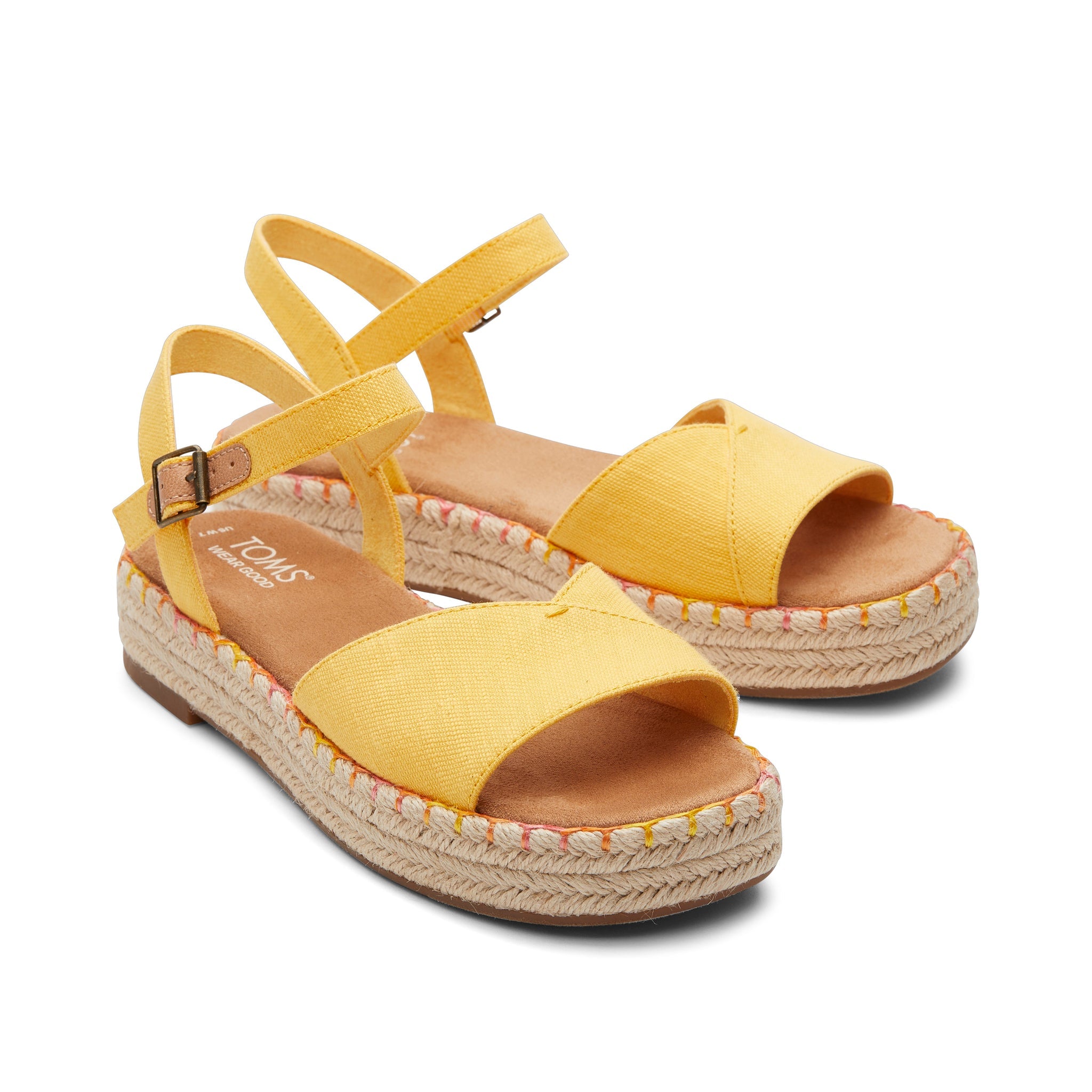 Abby Yellow Flatform Espadrille Sandal Front View