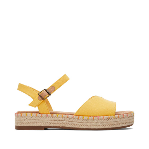 Abby Yellow Flatform Espadrille Sandal Side View