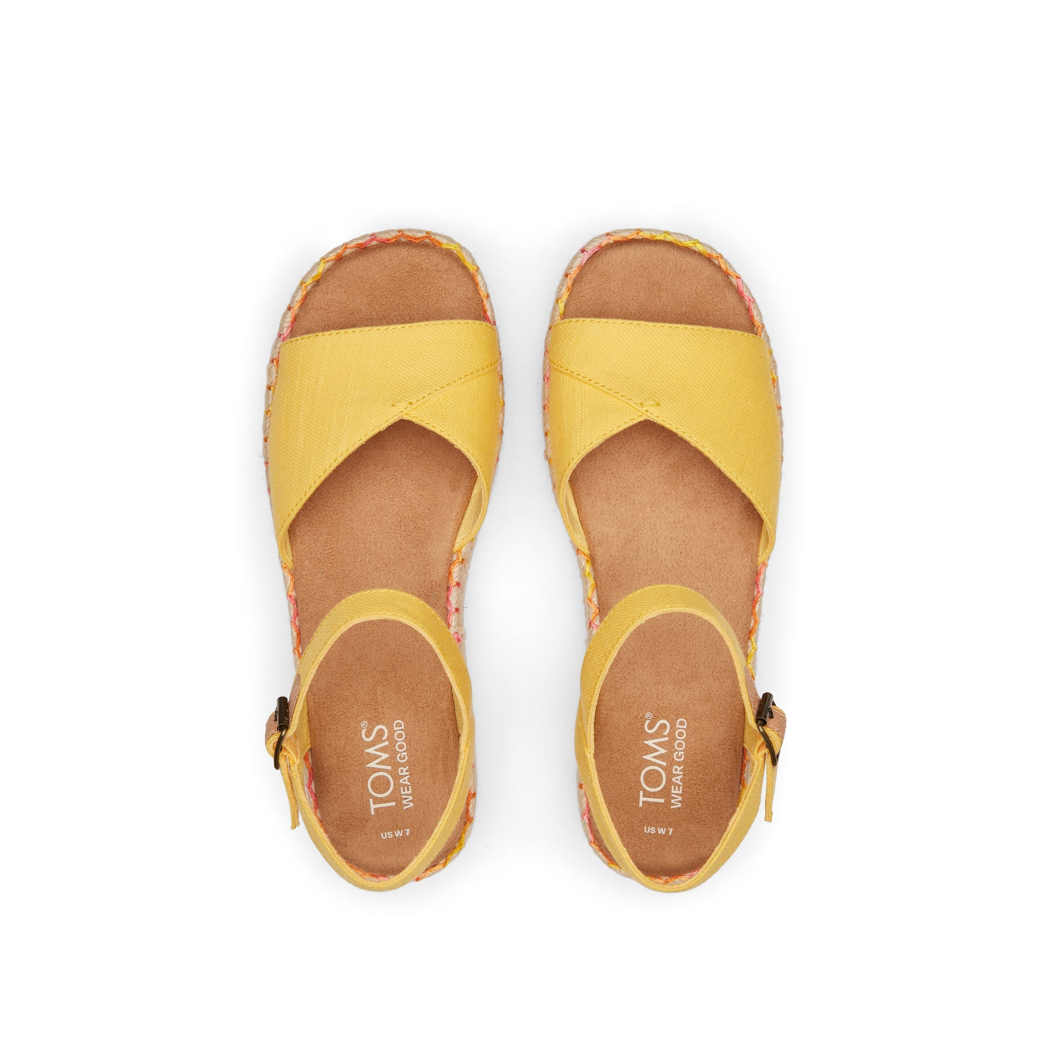 Abby Yellow Flatform Espadrille Sandal Top View