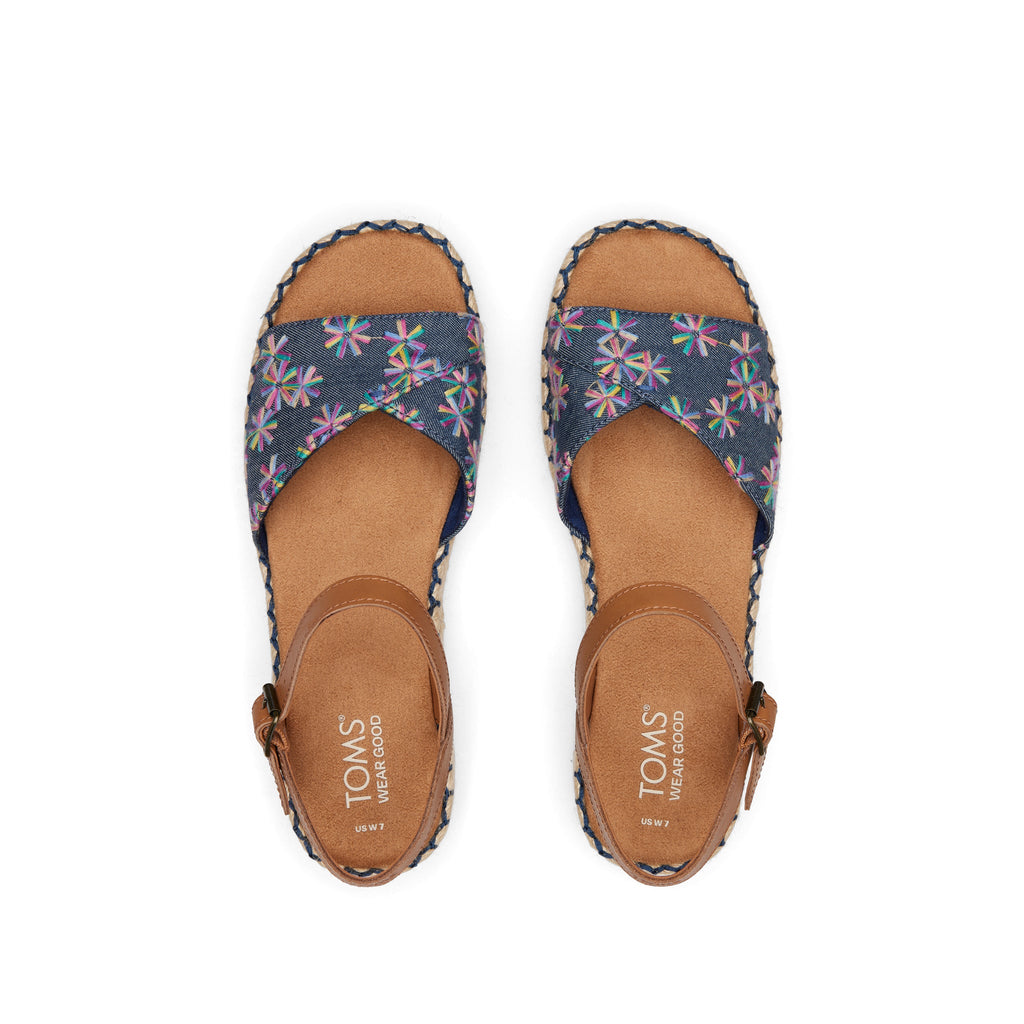 Abby Navy Flatform Espadrille Sandal Top View