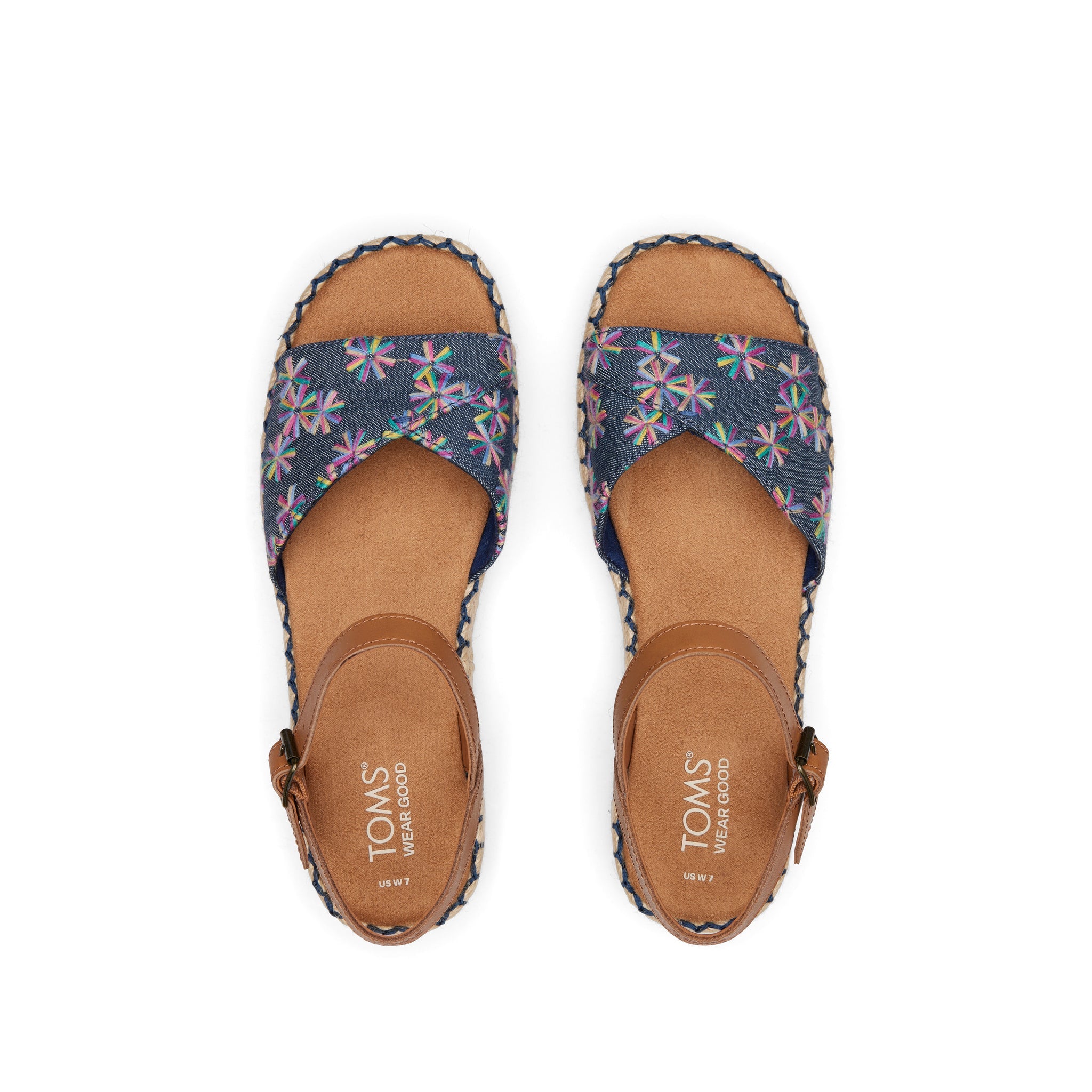 Abby Navy Flatform Espadrille Sandal Top View