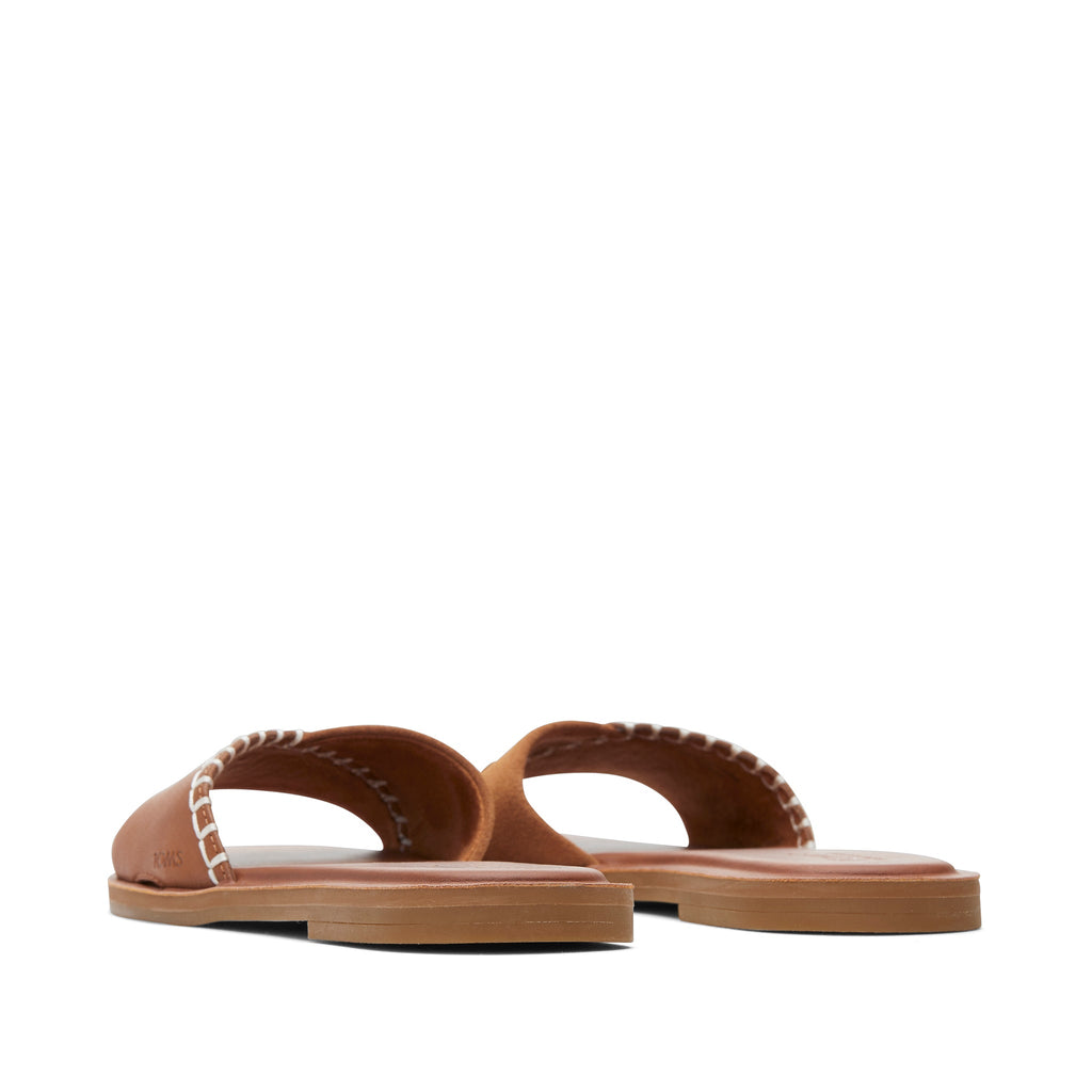 Shea Tan Leather Slide Sandal Back View