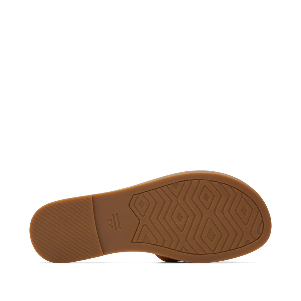 Shea Tan Leather Slide Sandal Bottom Sole View