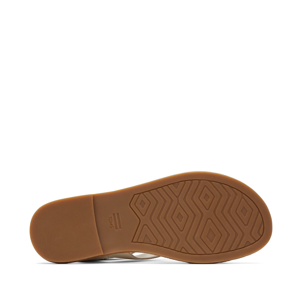 Sloane Cream Leather Strappy Sandal Bottom Sole View