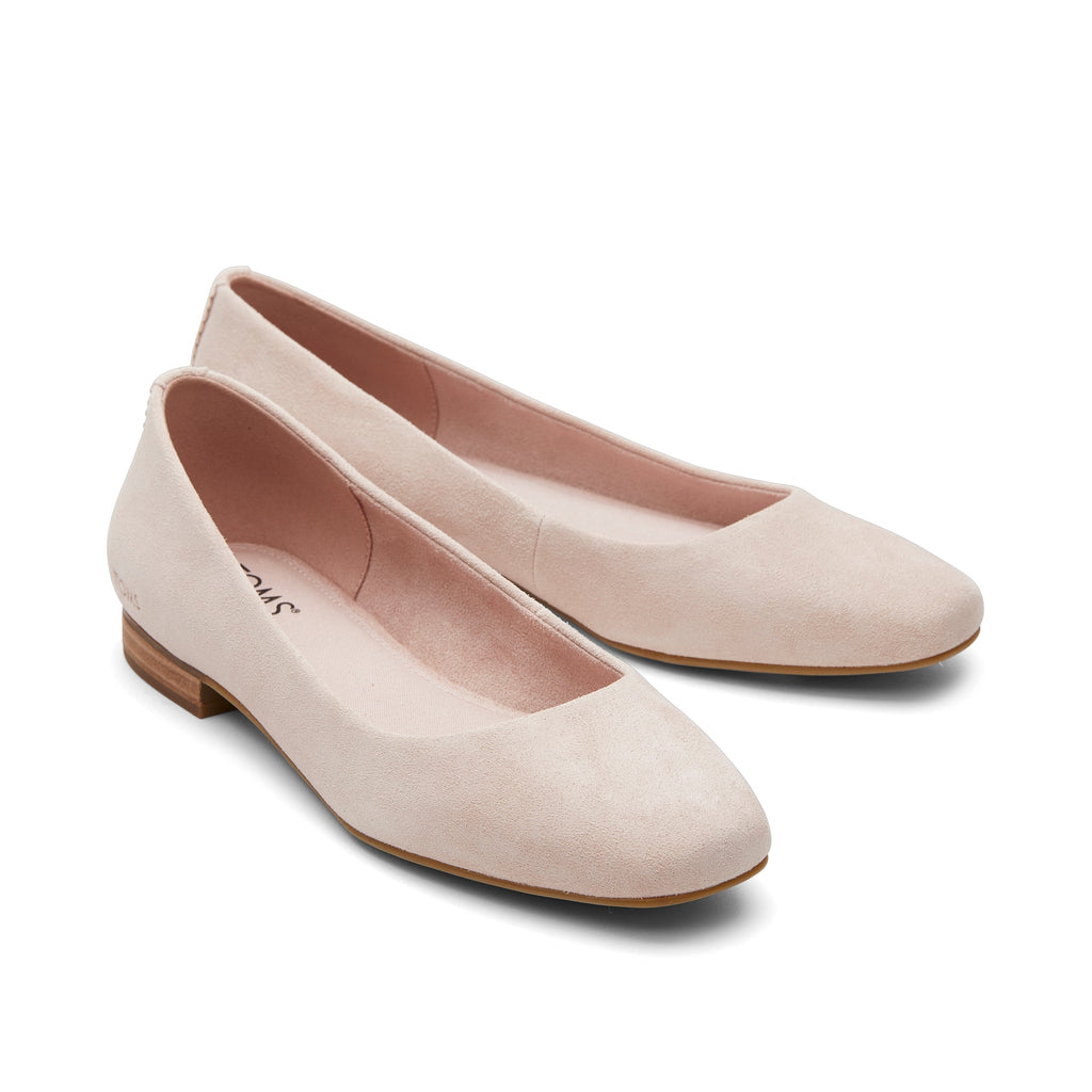 Briella Pink Suede Flat Front View