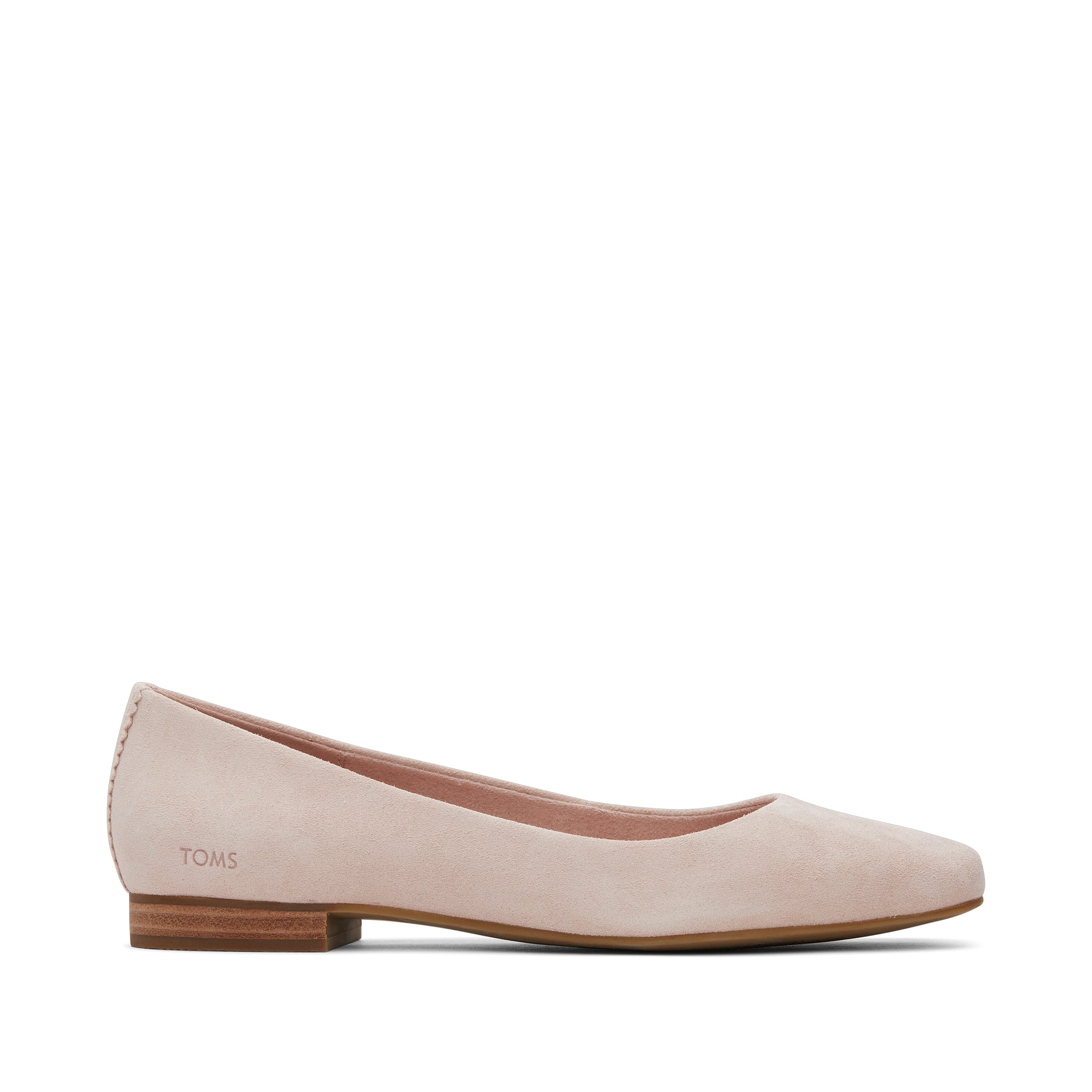 Briella Pink Suede Flat Side View