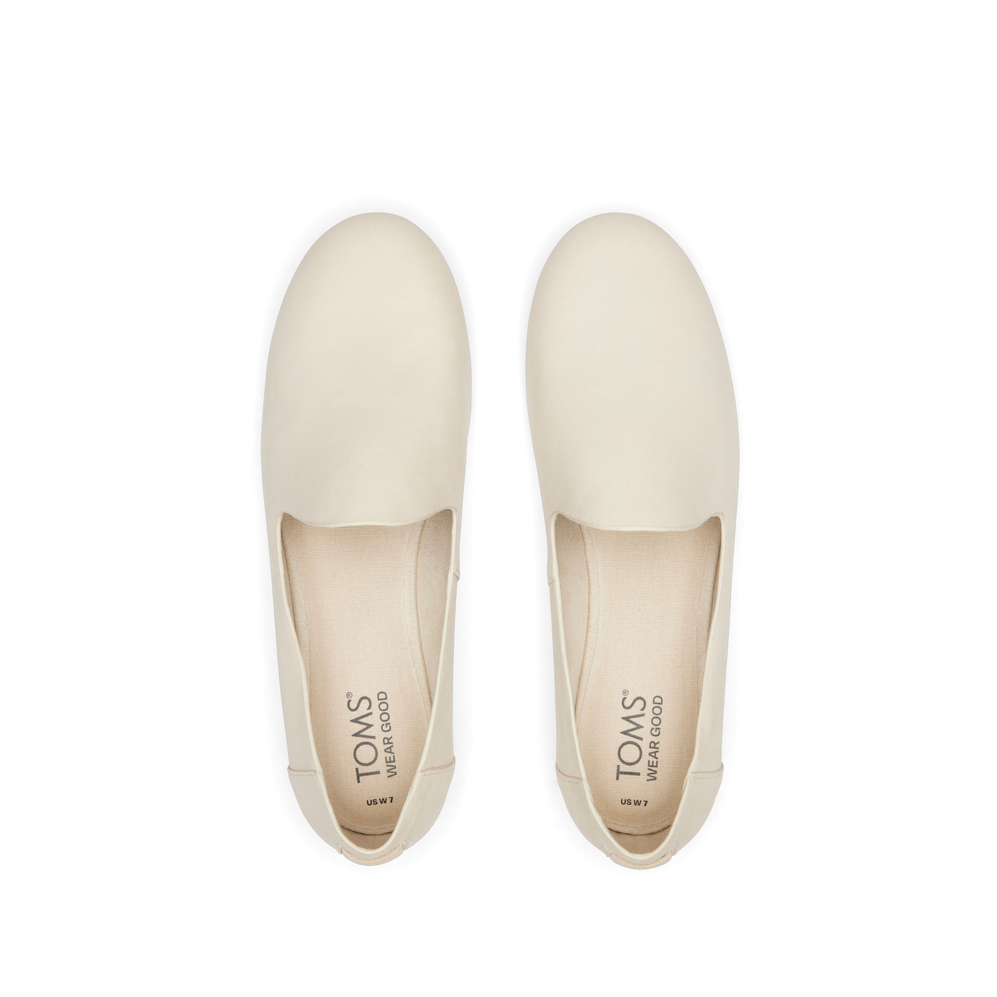 Darcy Cream Leather Flat Top View