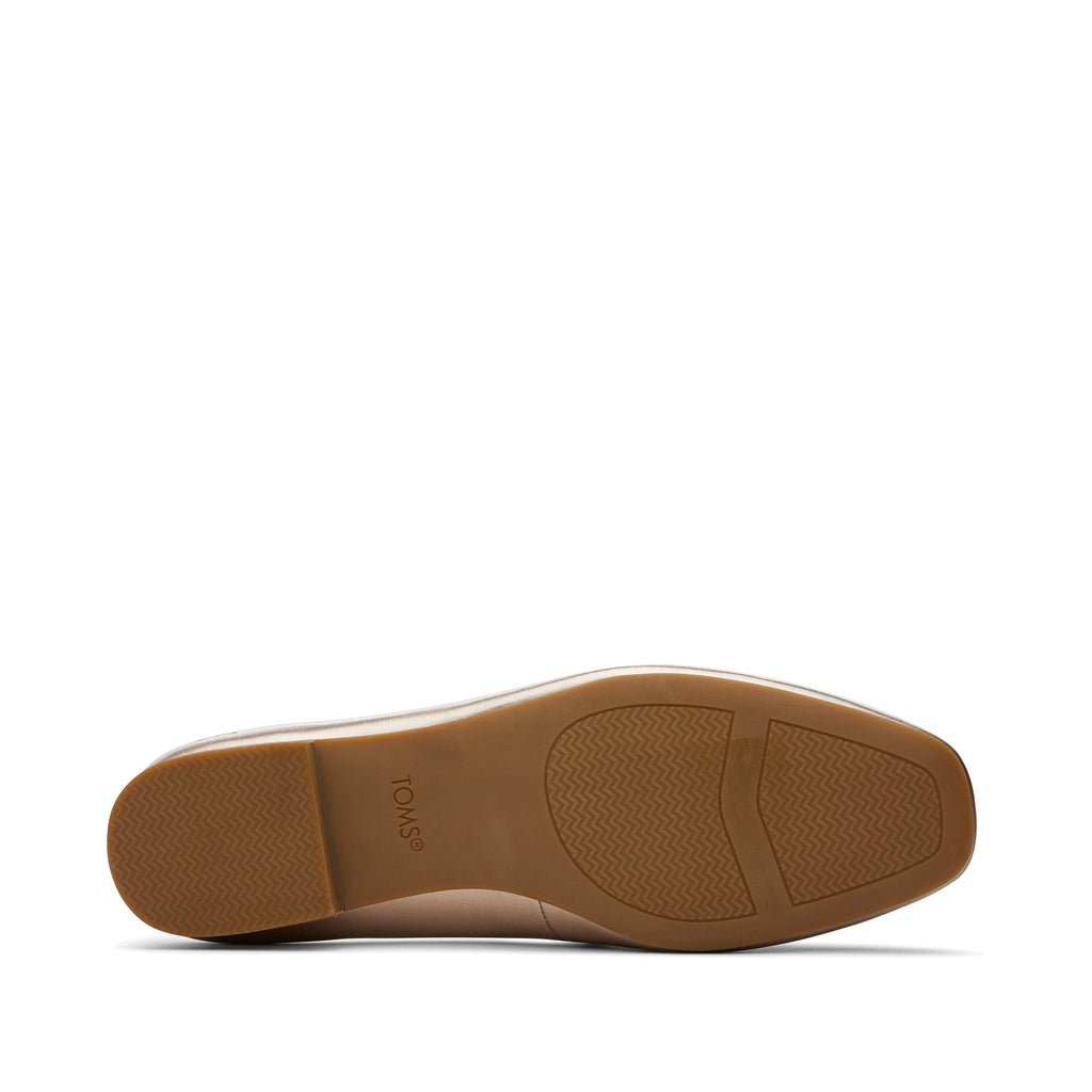 Briella Gold Leather Flat Bottom Sole View