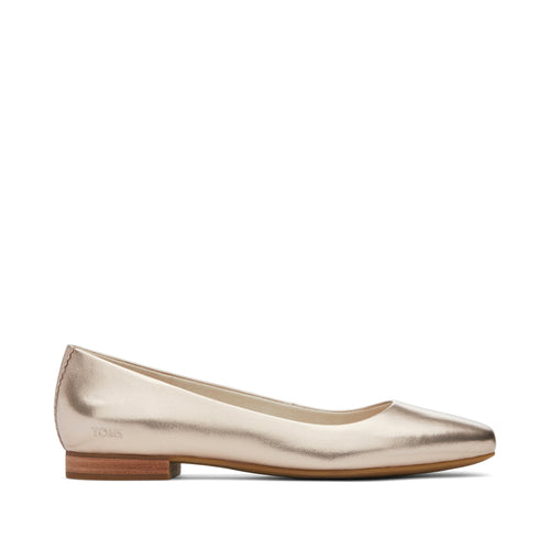Briella Gold Leather Flat Side View