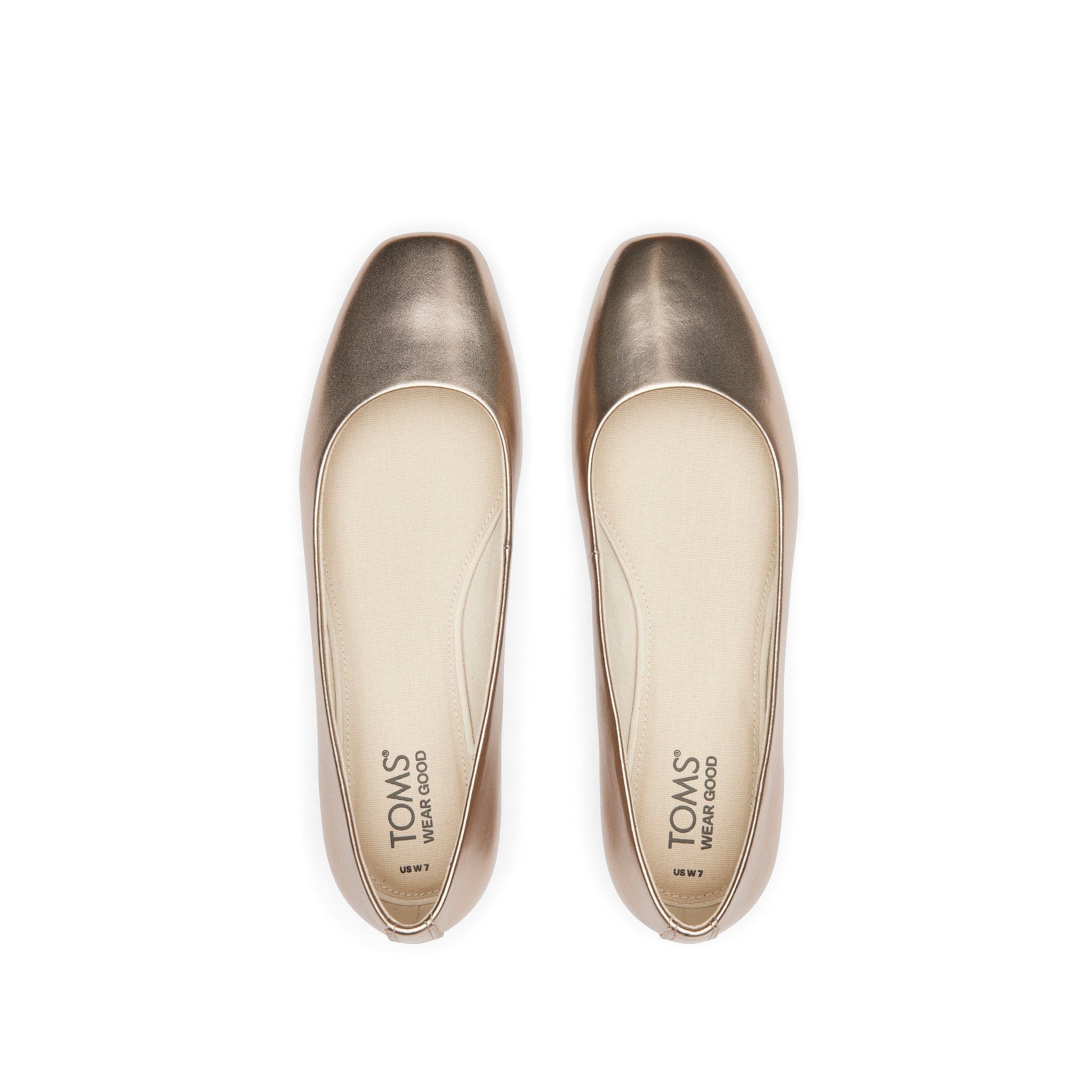 Briella Gold Leather Flat Top View