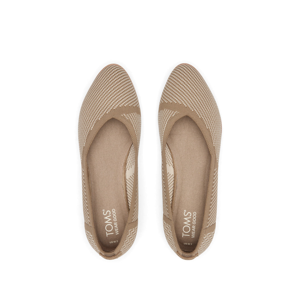 Jutti Neat Taupe Knit Flat Top View