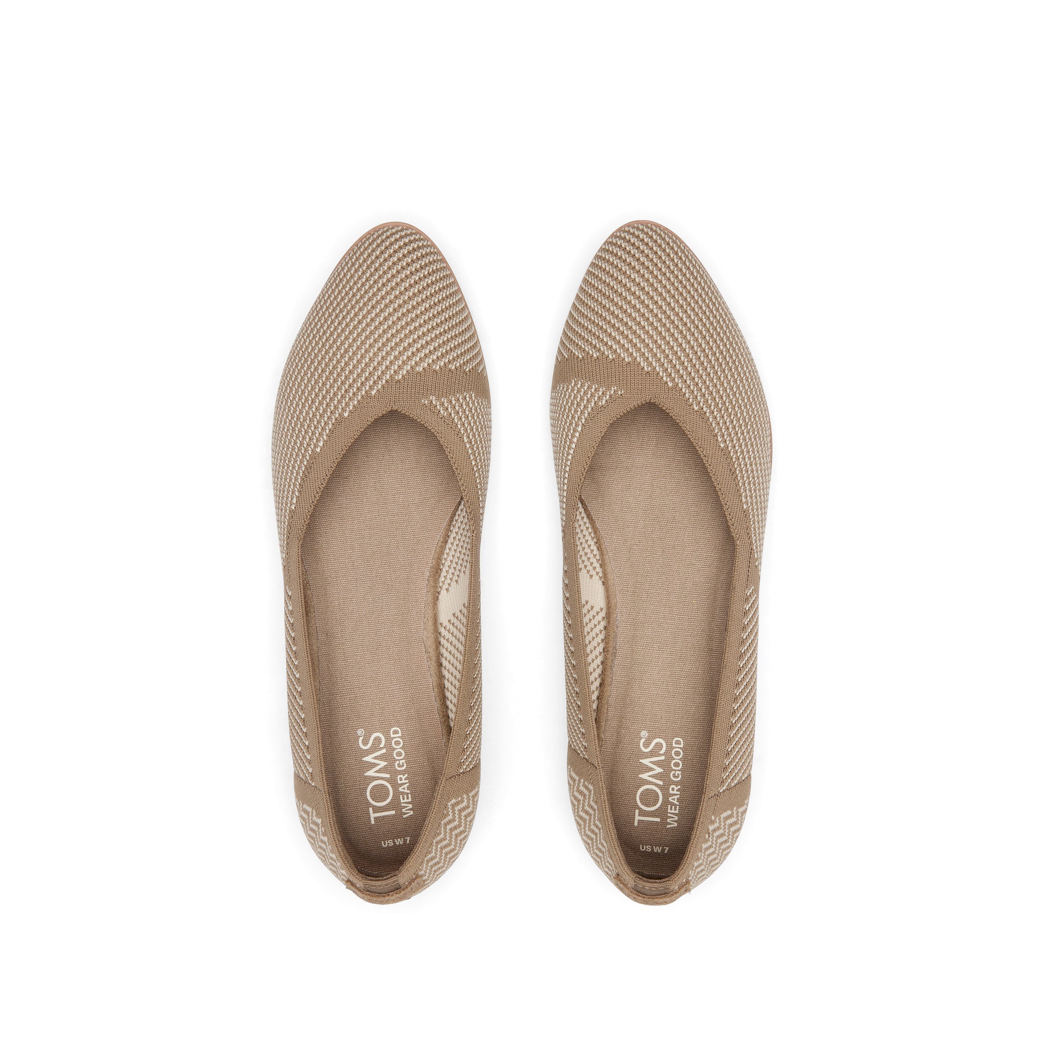 Jutti Neat Taupe Knit Flat Top View