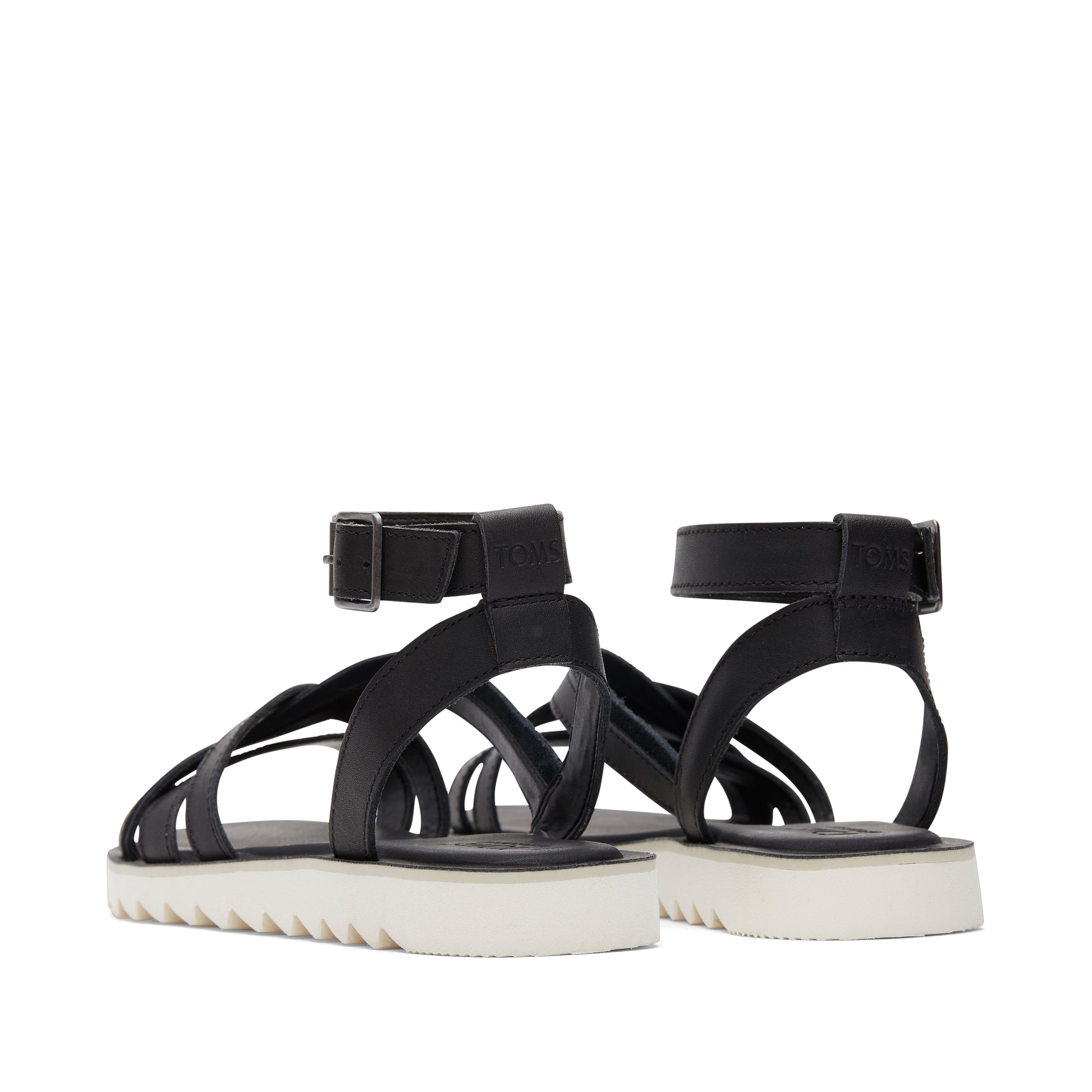 Rory Black Leather Sandal Back View