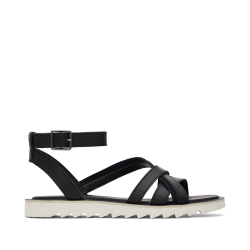 Rory Black Leather Sandal Side View