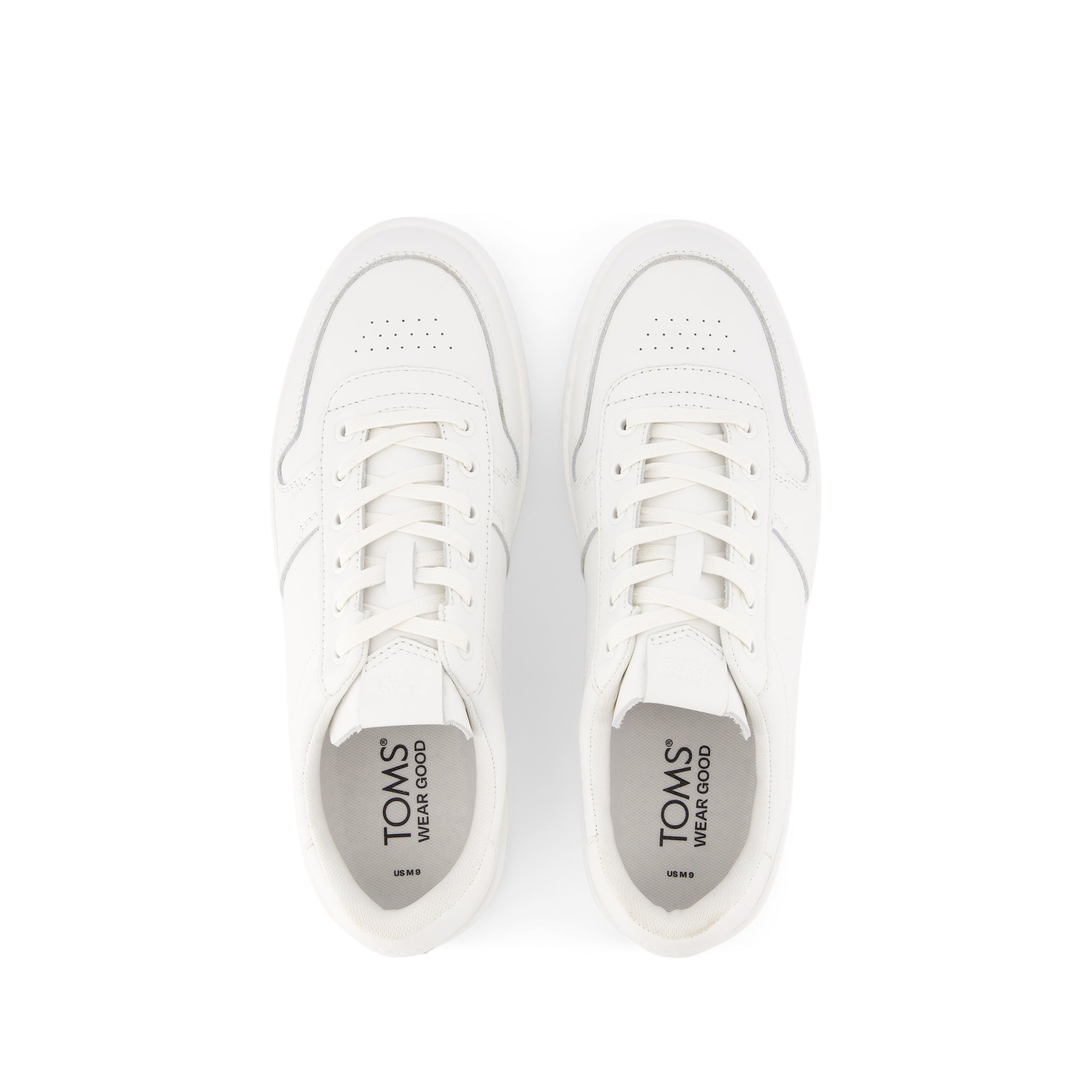 TRVL LITE Court White Leather Sneaker Top View