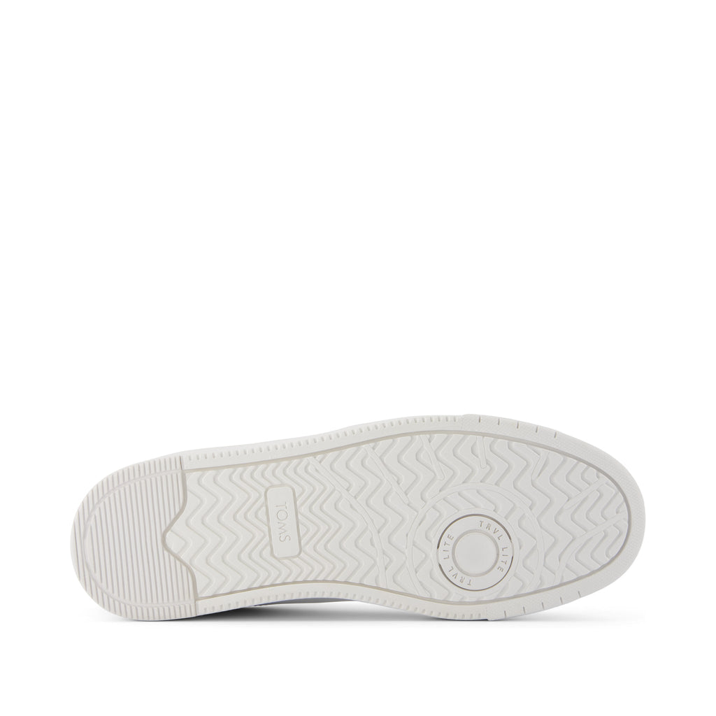 TRVL LITE Court White and Black Leather Sneaker Bottom Sole View