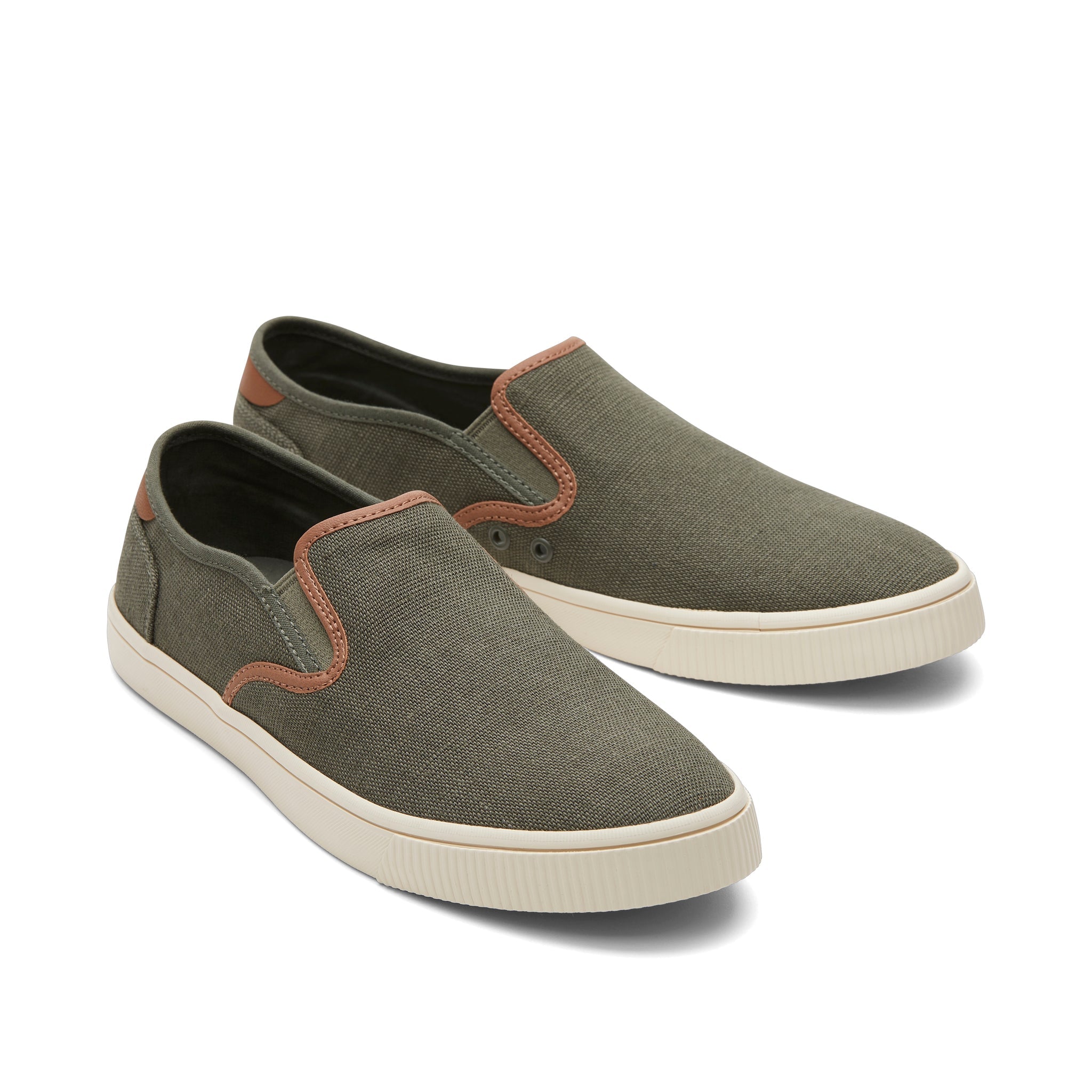 Baja Olive Synthetic Trim Slip On Sneaker Front View