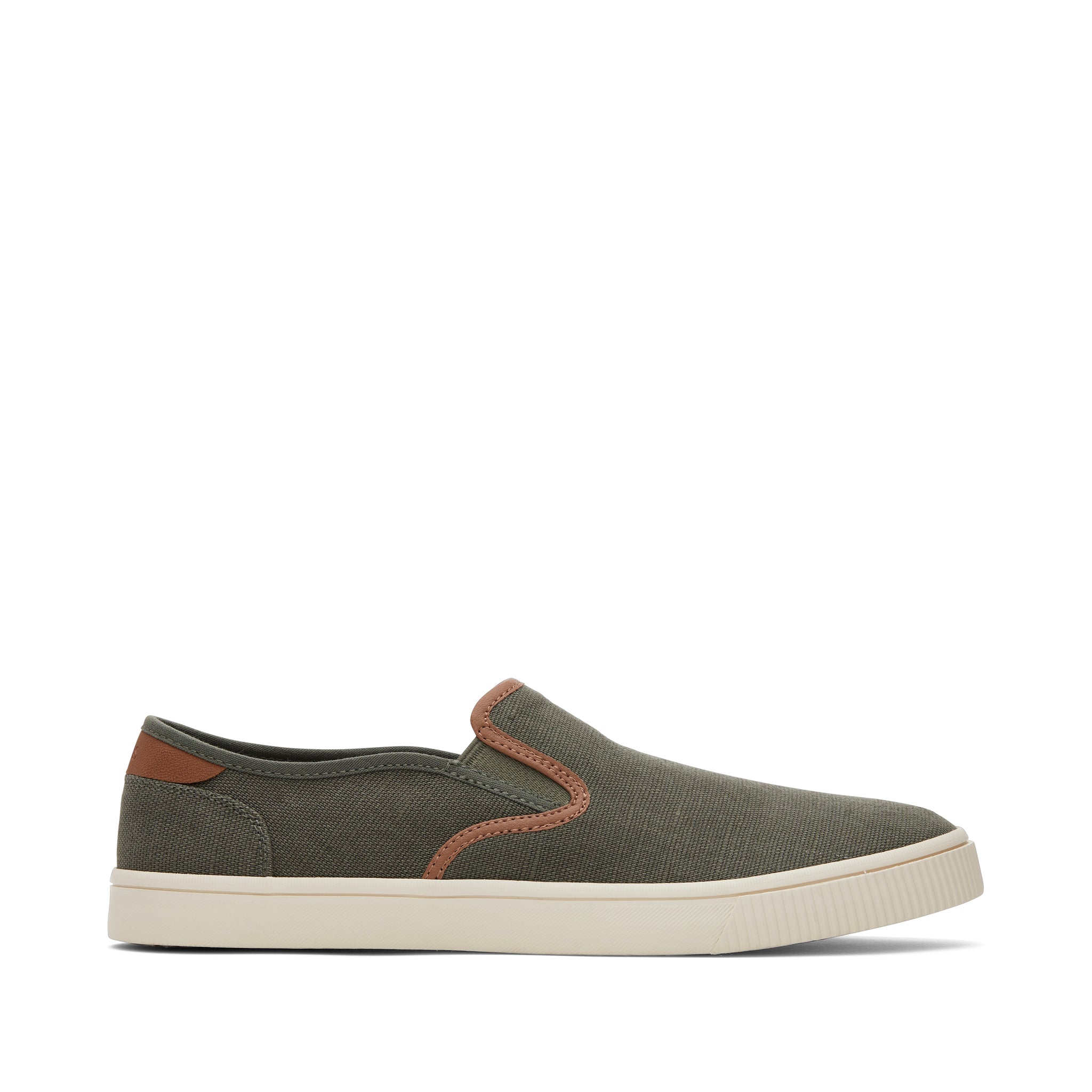 Baja Olive Synthetic Trim Slip On Sneaker Side View