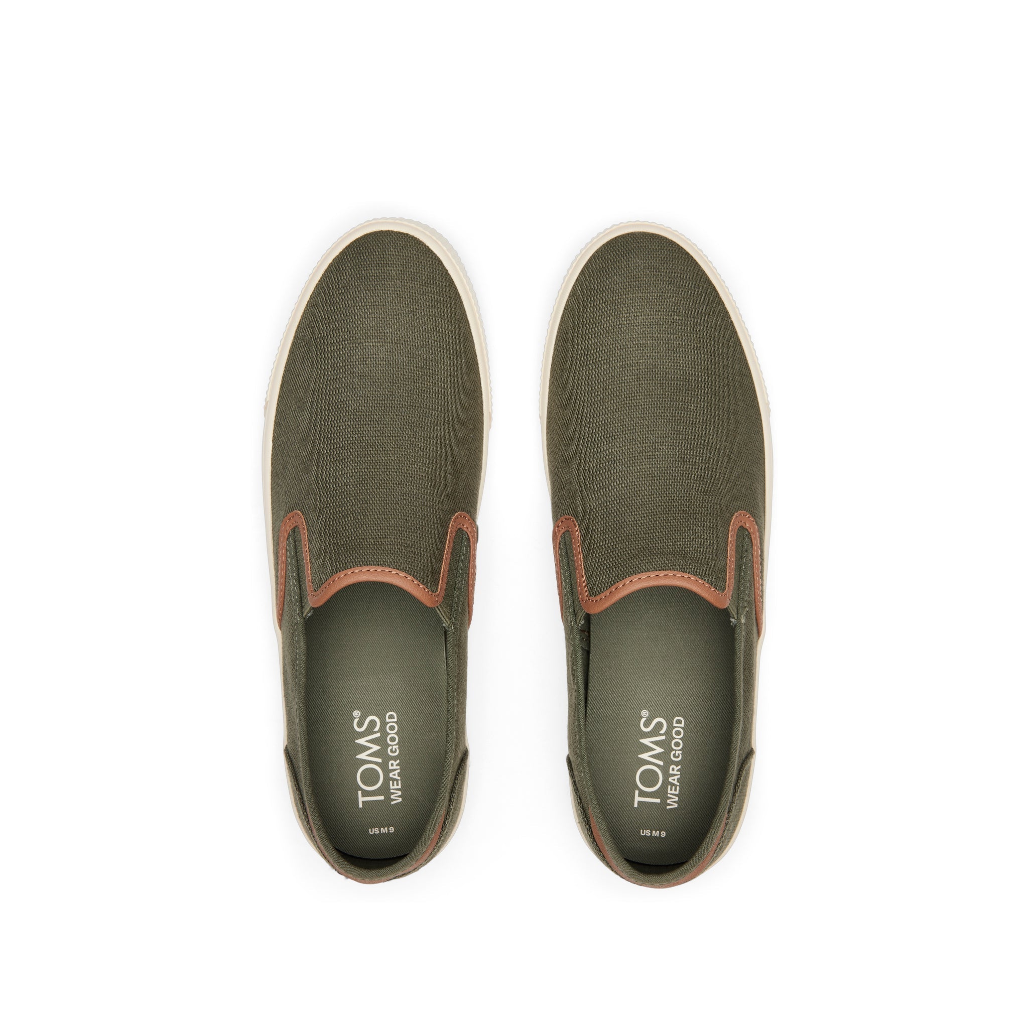 Baja Olive Synthetic Trim Slip On Sneaker Top View