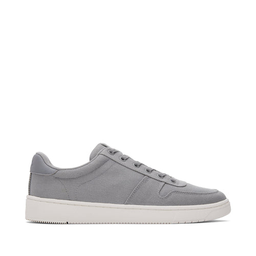 TRVL LITE Court Grey Heritage Canvas Sneaker Side View