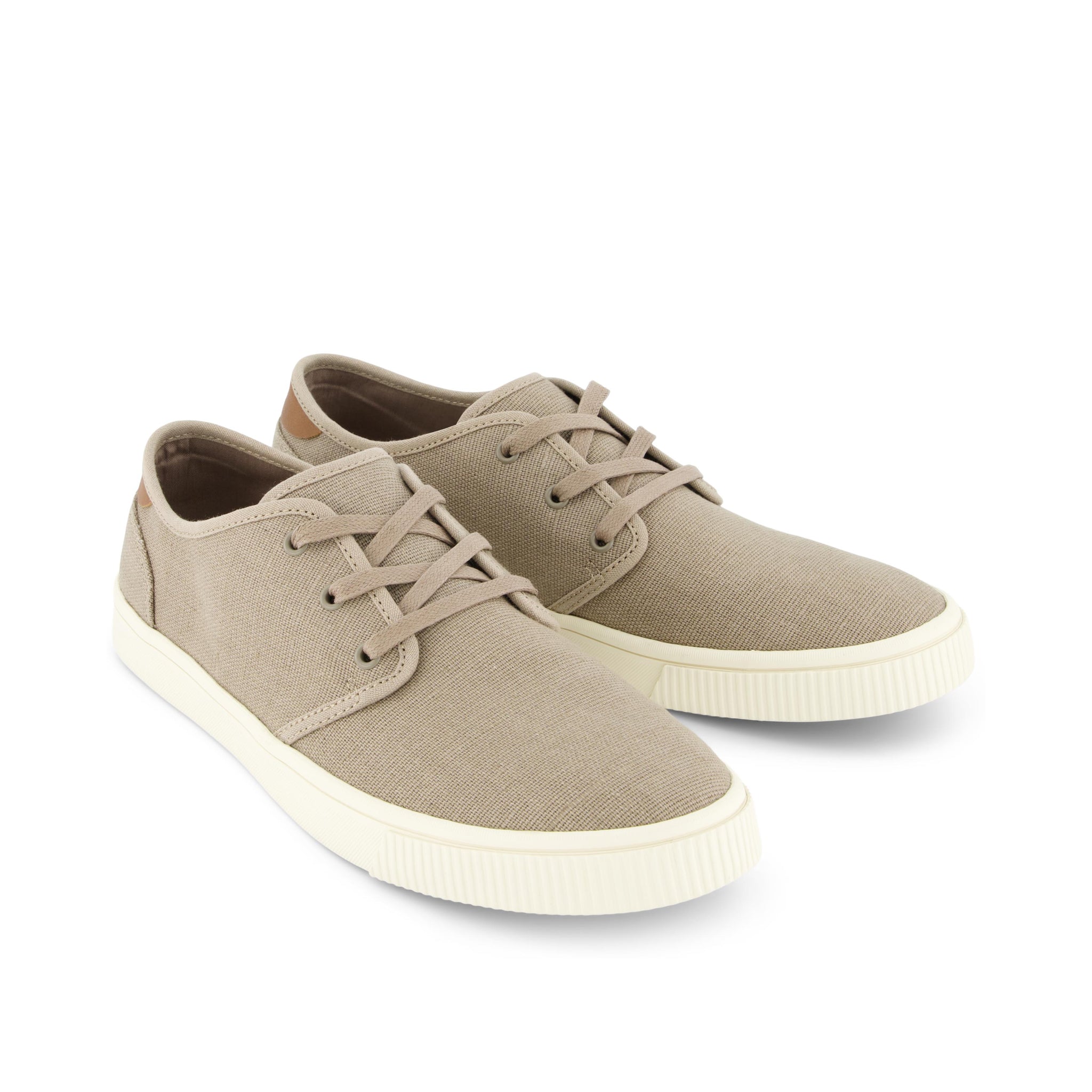 Carlo Taupe Heritage Canvas Lace-Up Sneaker Front View