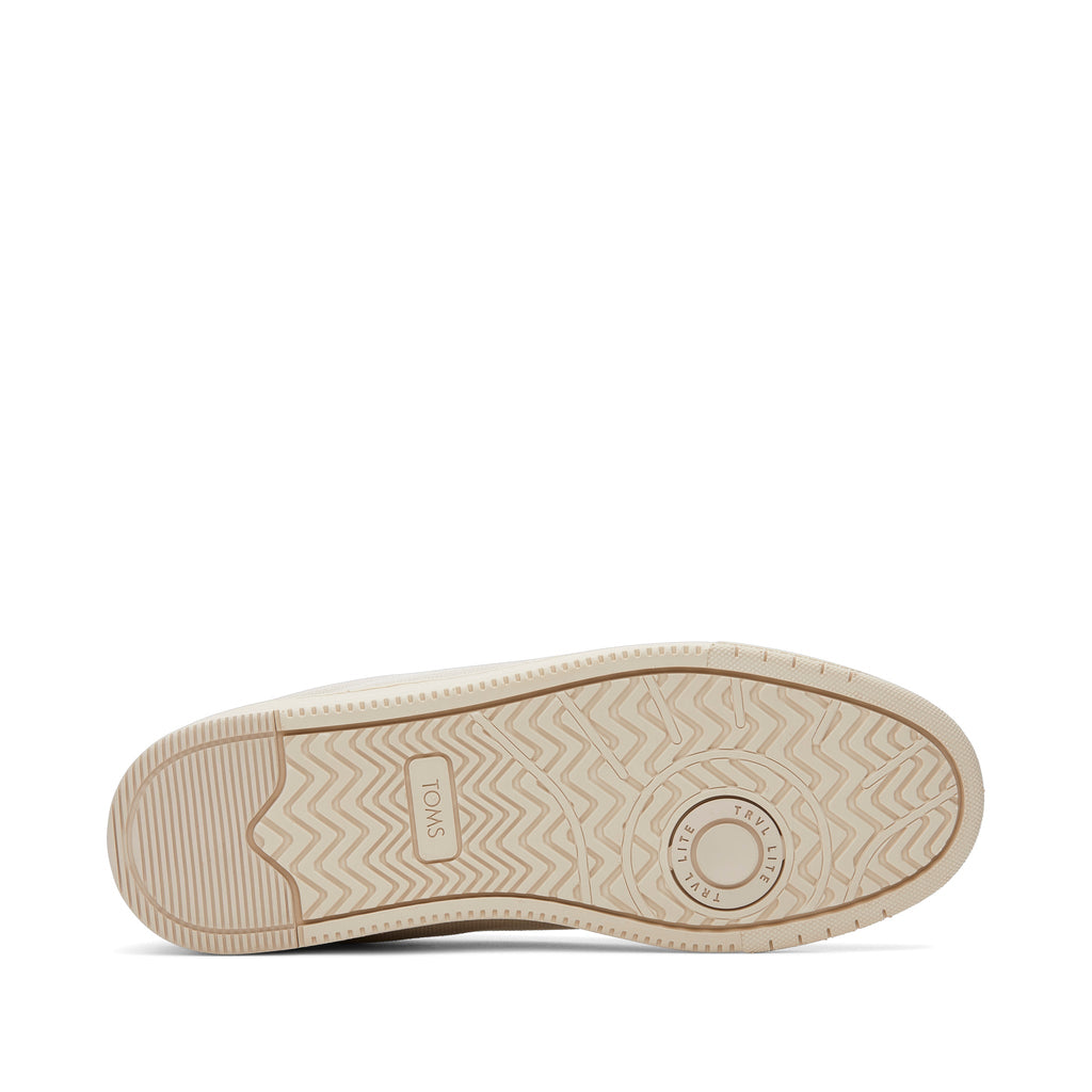 TRVL LITE Cream Suede Lace-Up Sneaker Bottom Sole View