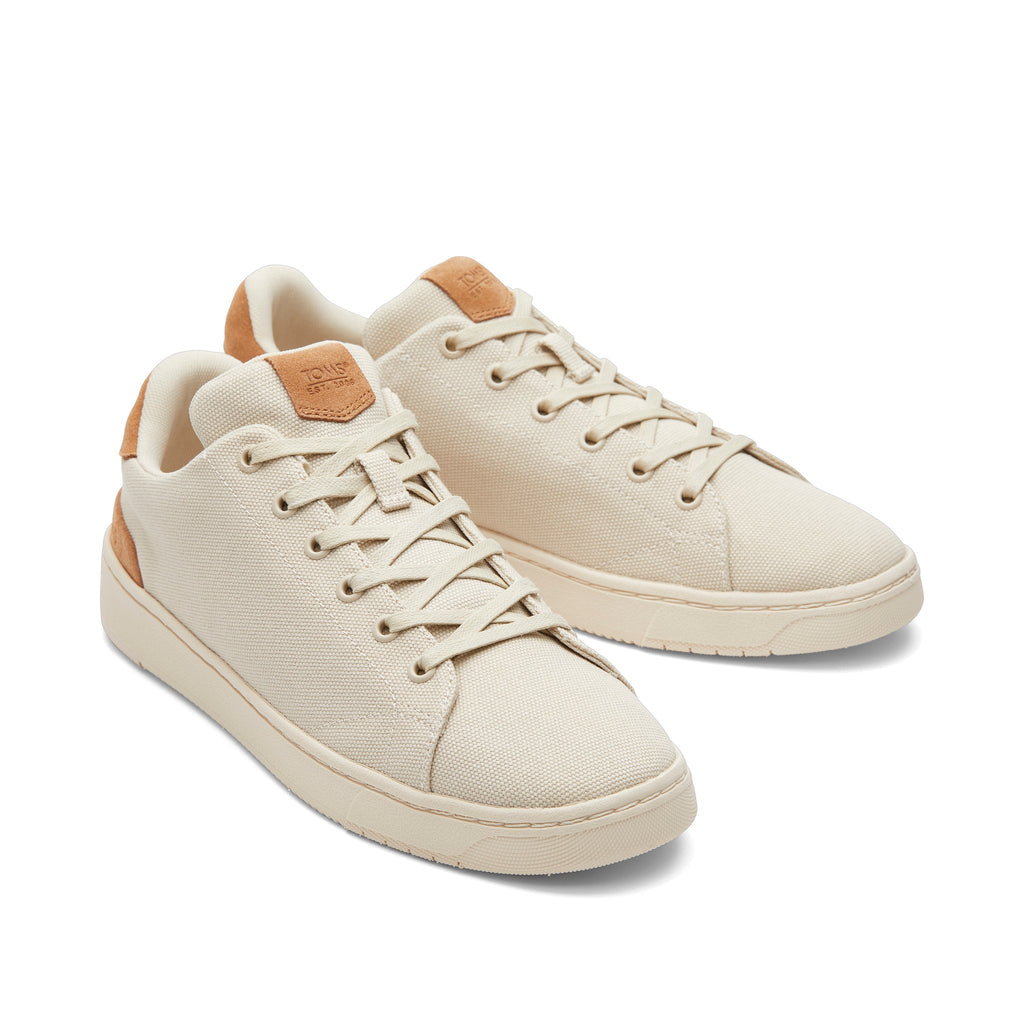 TRVL LITE Cream Suede Lace-Up Sneaker Front View