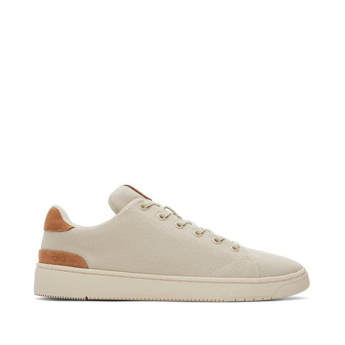 TRVL LITE Cream Suede Lace-Up Sneaker Side View