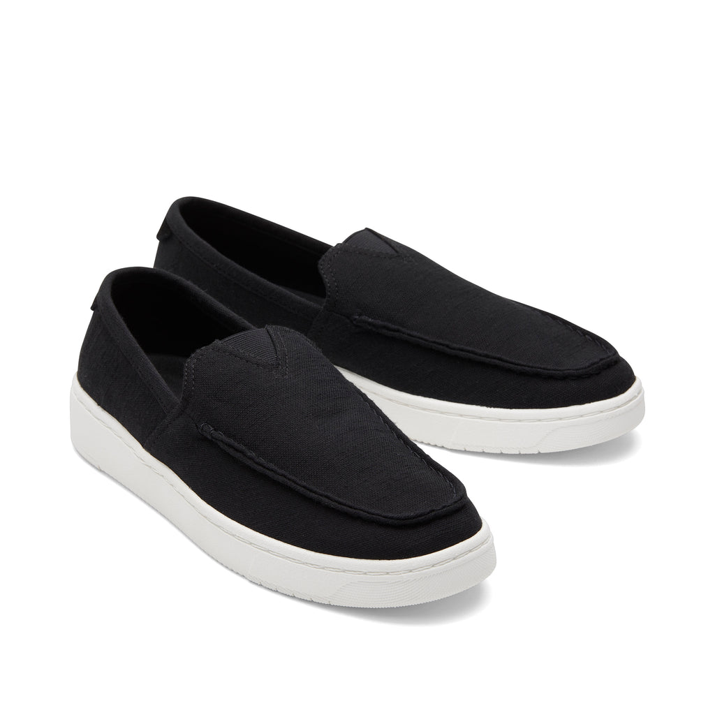 TRVL LITE Black Recycled Cotton Loafer Front View